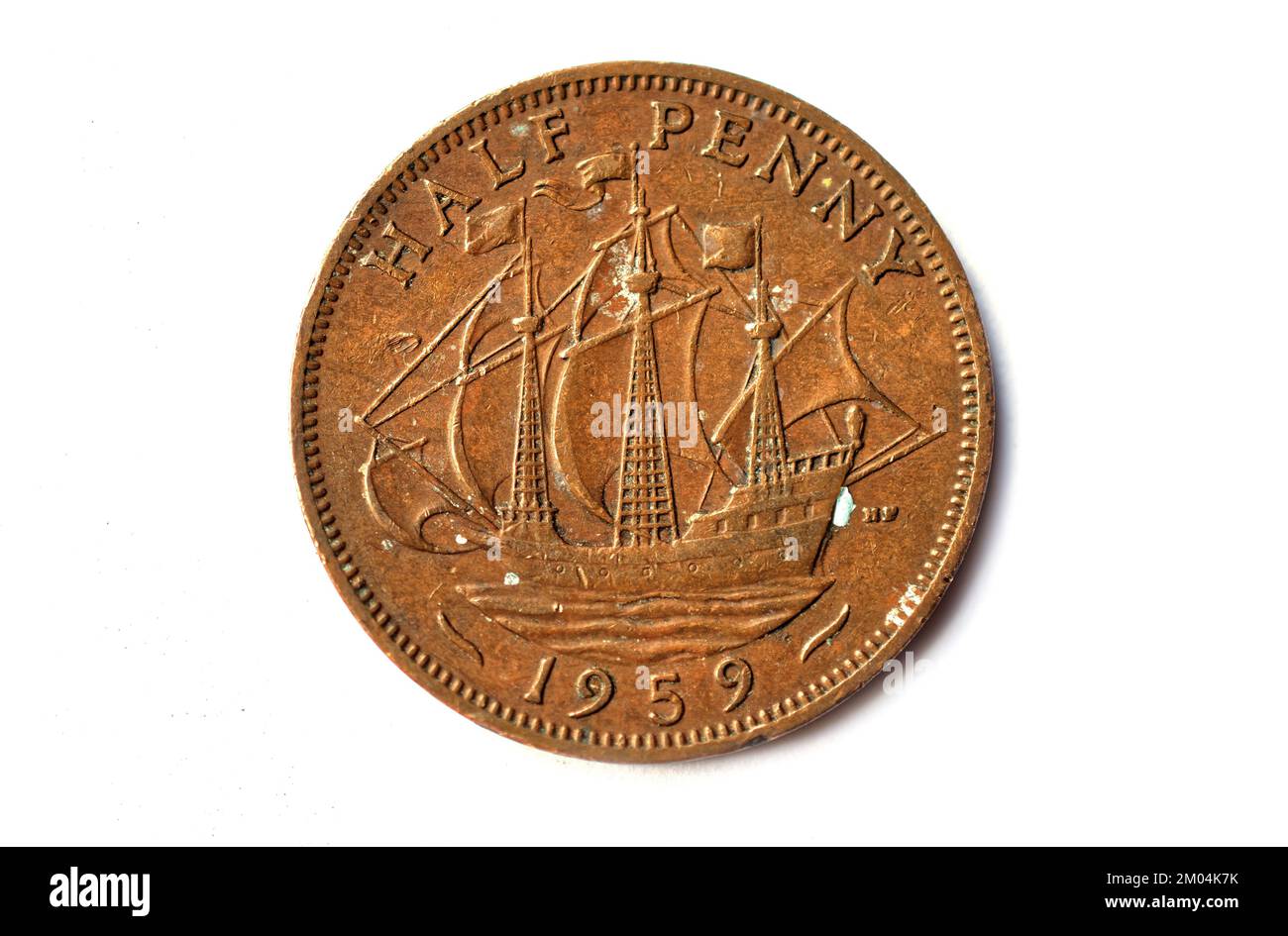 Photo coins UK, 1959, 1/2 penny, Stock Photo
