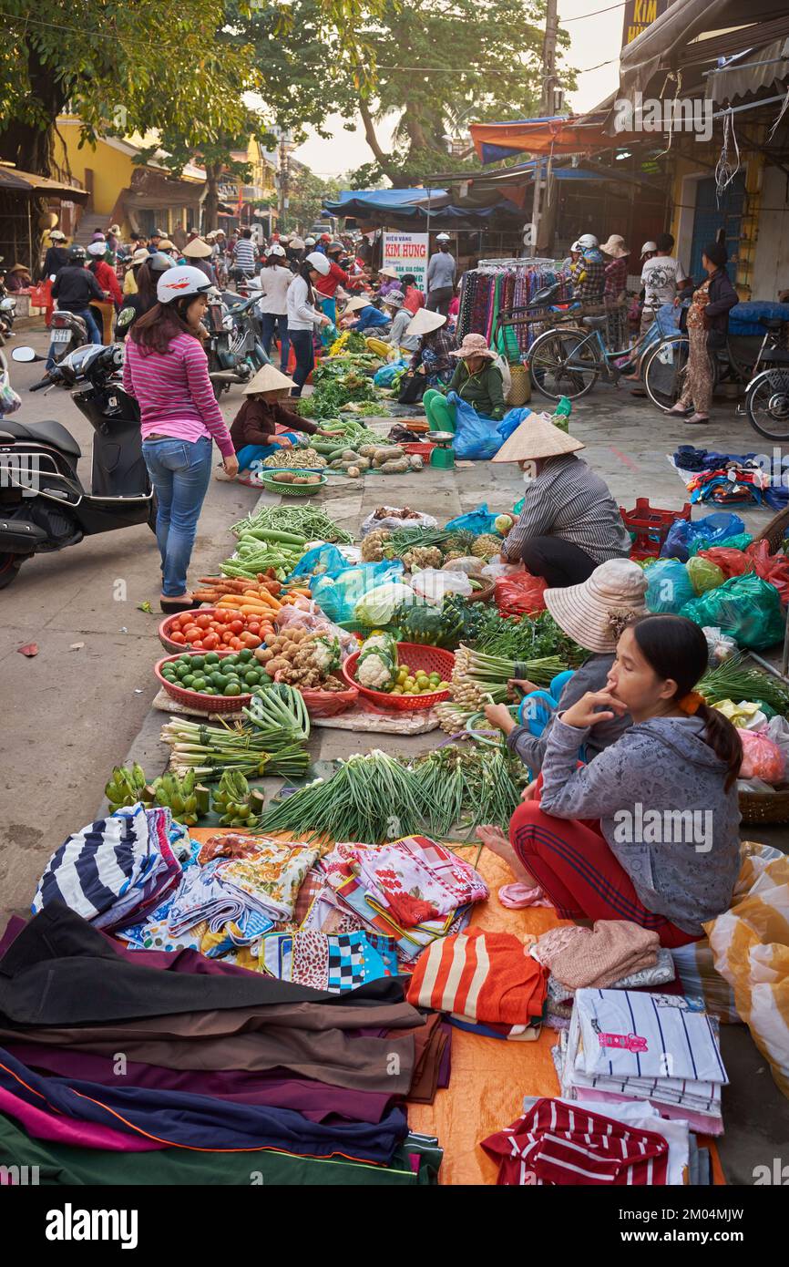 Morning Food Market in Hoi An Vietnam Stock Photo