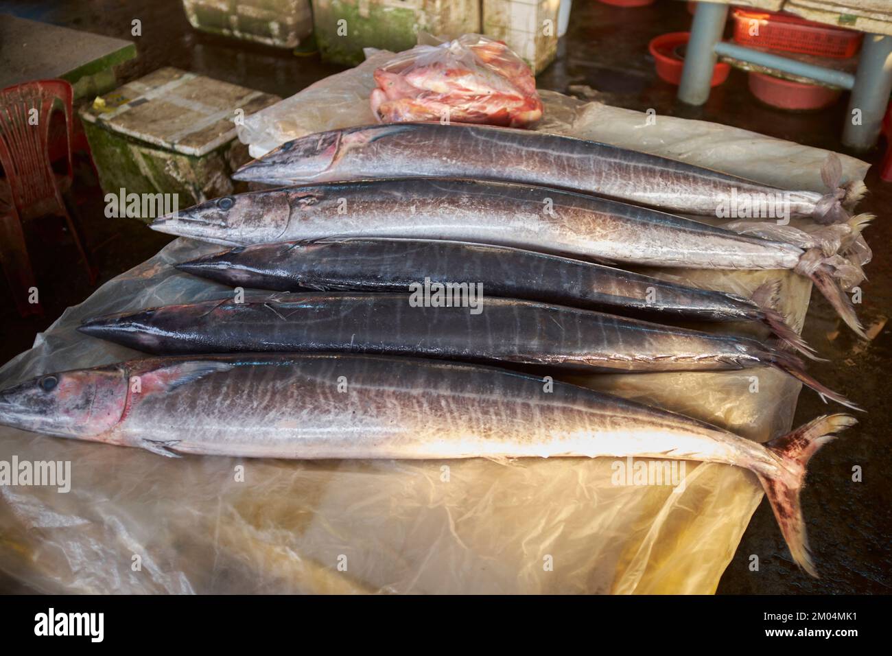 Fresh Fish on sale at the Morning Food Market in Hoi An Vietnam Stock Photo
