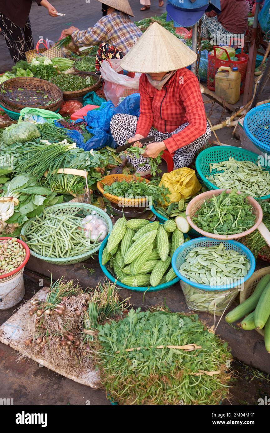 Morning Food Market in Hoi An Vietnam Stock Photo