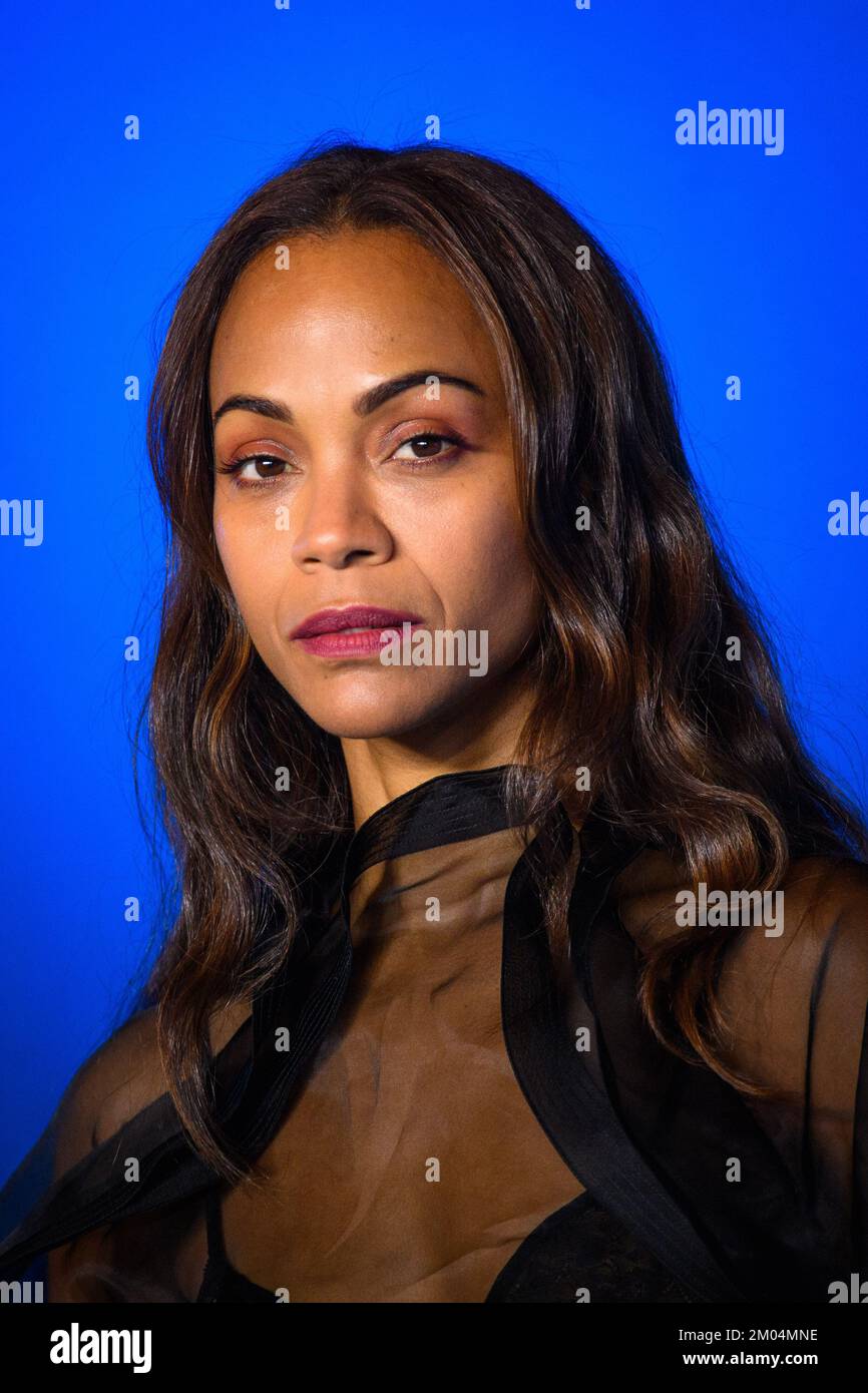 London, UK. 4 December 2022. Zoe Saldana attends a photo call for the