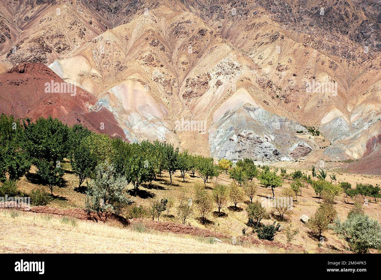 Colorful mountain scenery near ChishteSharif in Herat Province