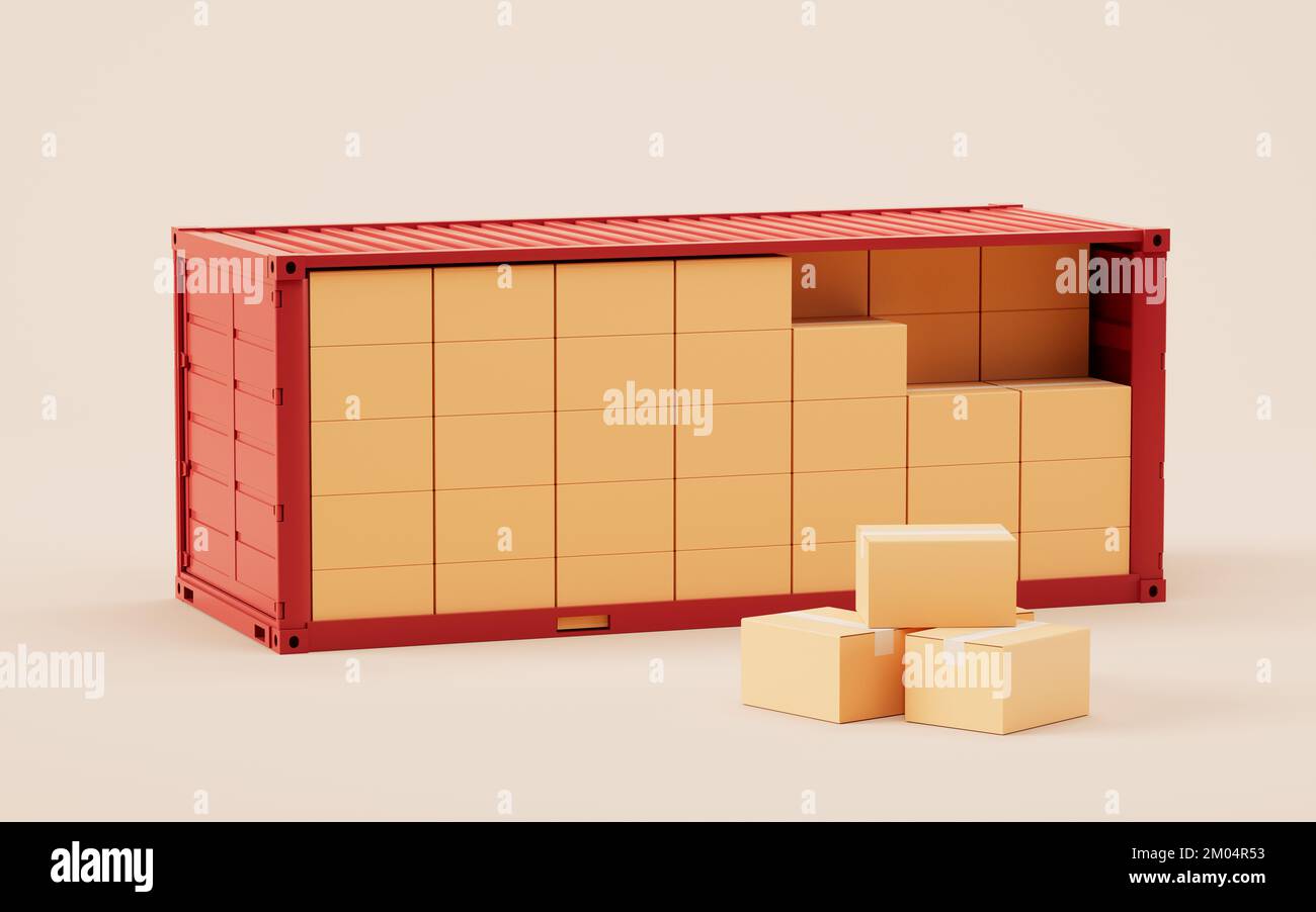 Packaging box and container, 3d rendering. Digital drawing Stock Photo ...