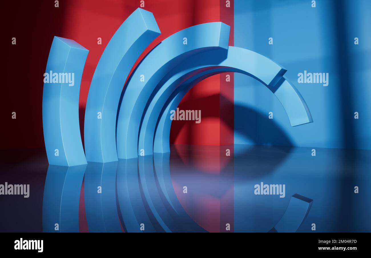 Abstract geometric interior structure, 3d rendering. Digital drawing ...