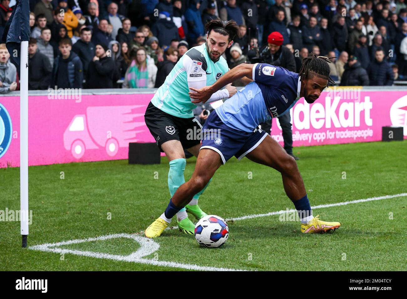 Owen dale of portsmouth fc on loan from blackpool hires stock