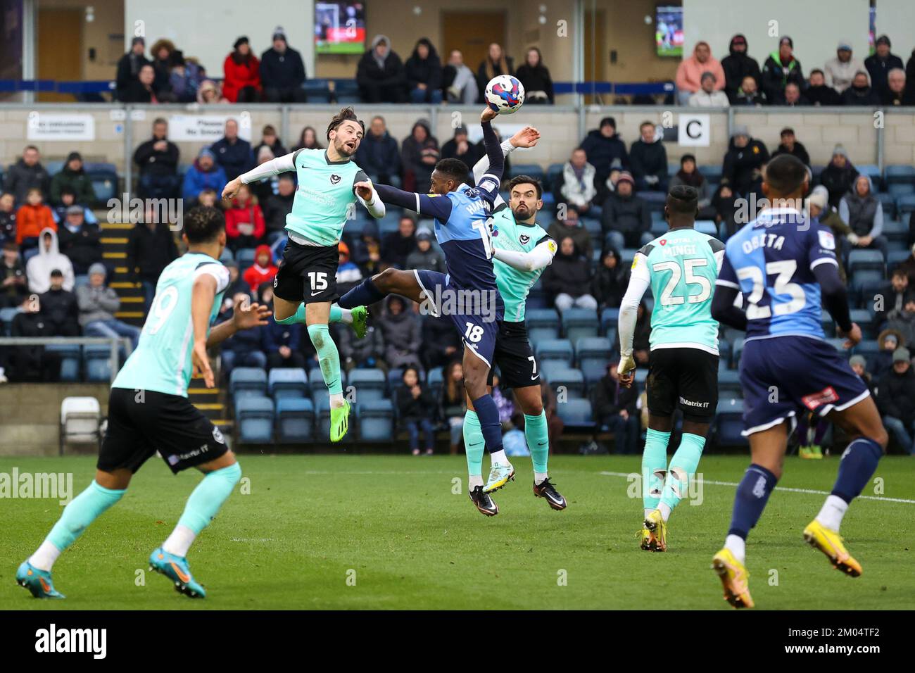 Owen dale of portsmouth fc on loan from blackpool hires stock