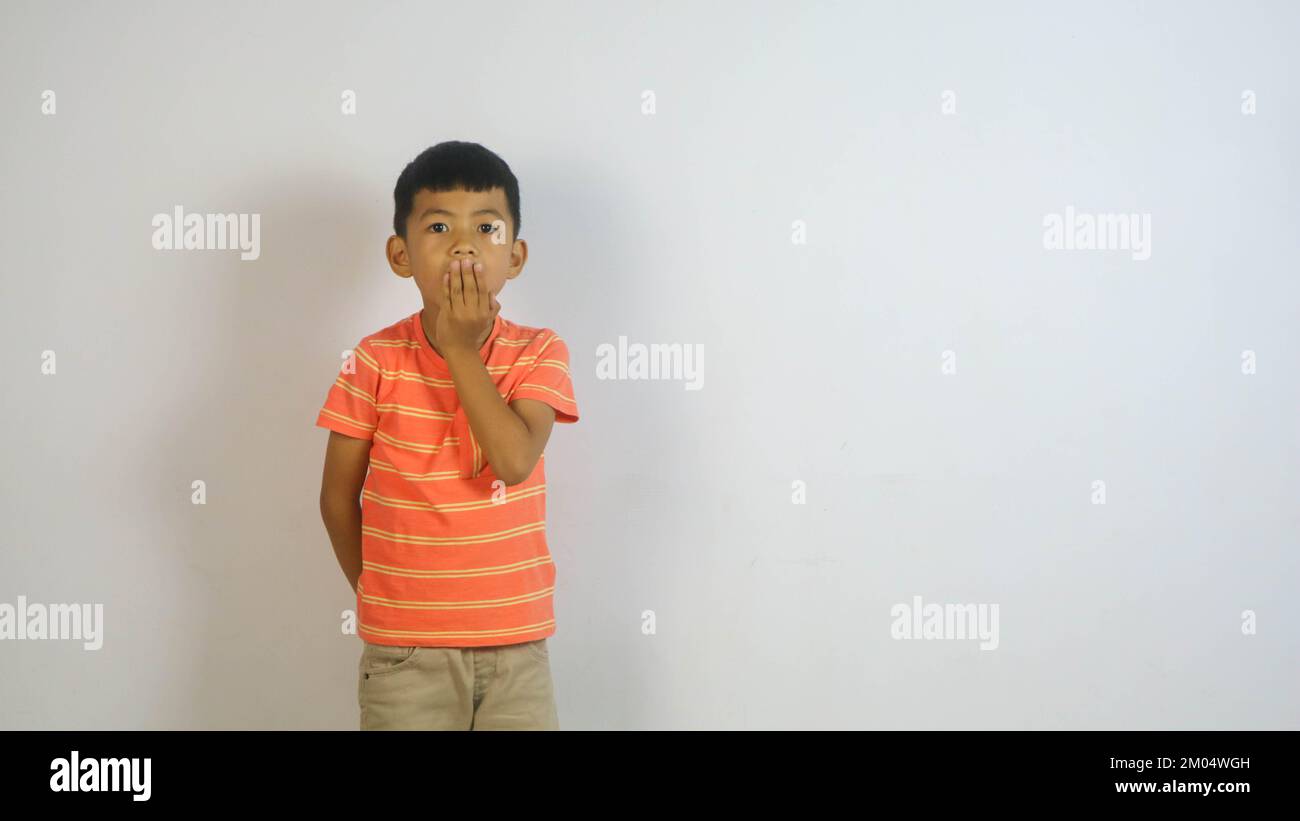Cute Asian boy isolated on white background Stock Photo - Alamy