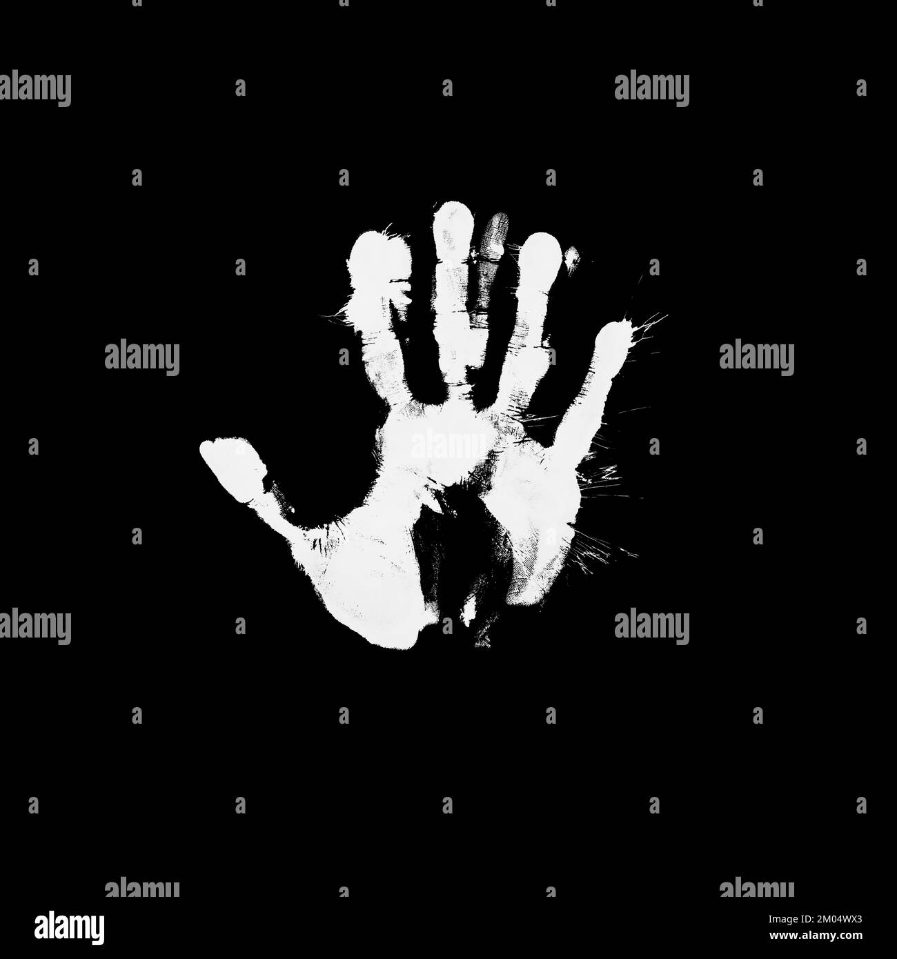 Handprint, texture handprint, handprint on black background Stock Photo ...