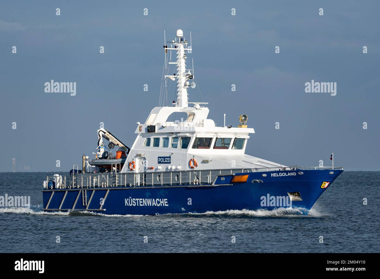 Schleswig-Holstein police coast patrol boat HELGOLAND on the river Elbe Stock Photo
