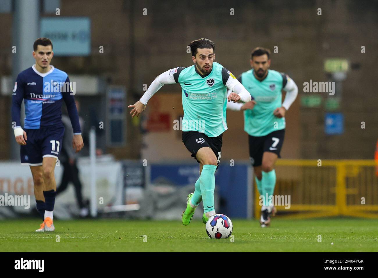 Owen dale of portsmouth fc on loan from blackpool hires stock