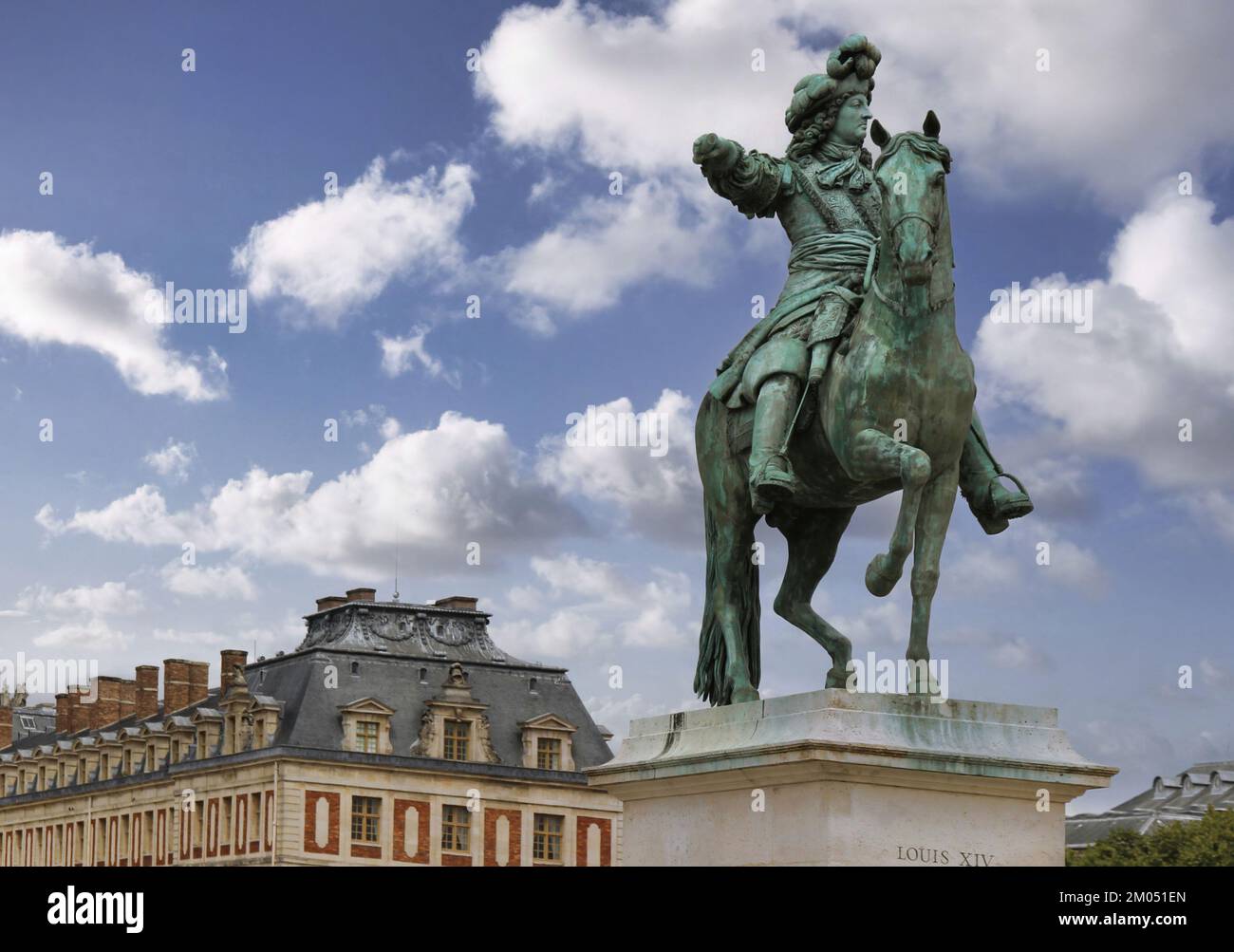 Paris, France, Statue of Louis XIV at Palace of Versailles Stock Photo