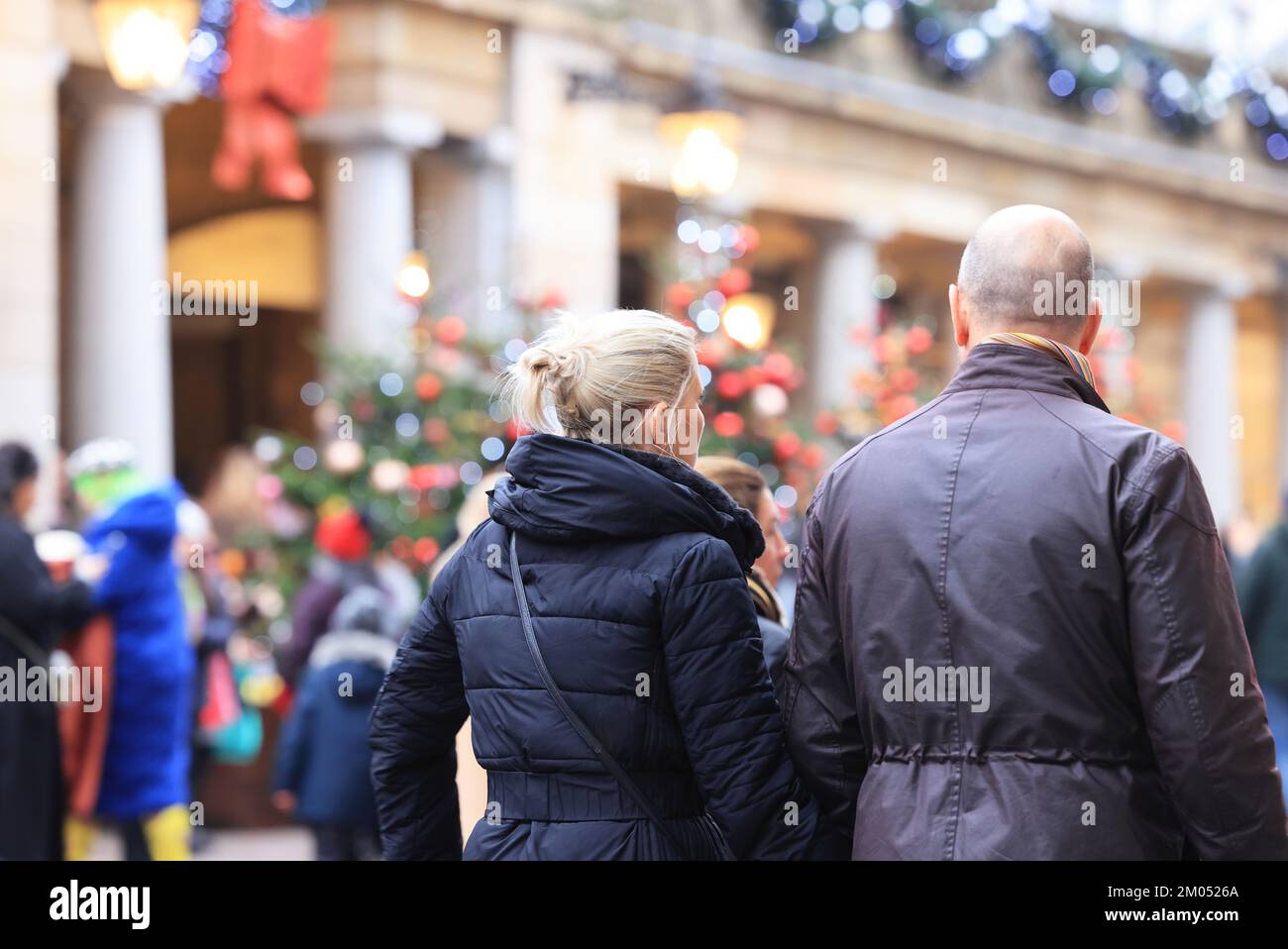 Covent Garden very busy in the Christmas season, 2022, in central London, UK Stock Photo