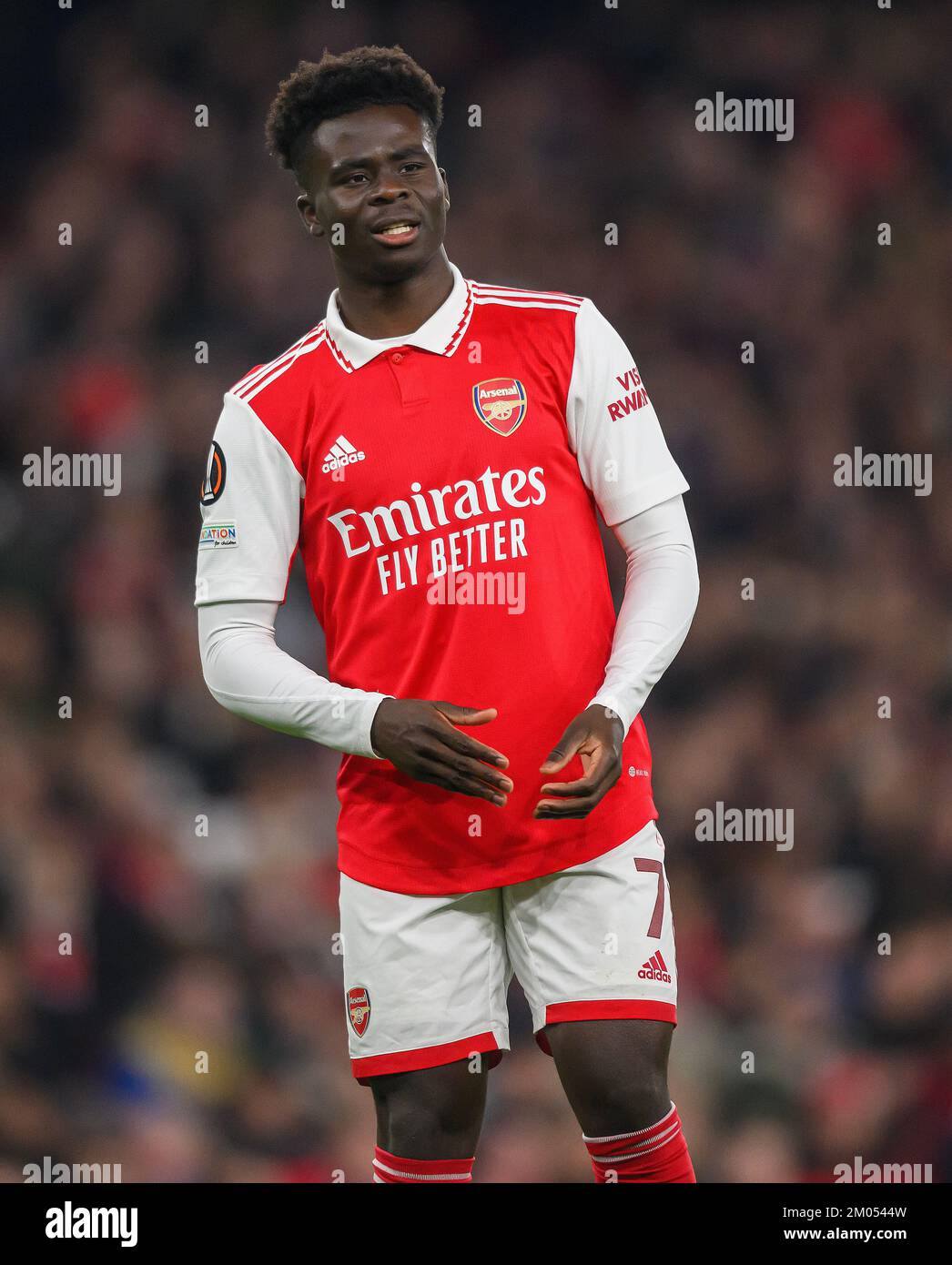 03 Nov 2022 - Arsenal v FC Zurich - UEFA Europa League - Group A - Emirates Stadium   Arsenal's Bukyo Saka during the match against FC Zurich Picture : Mark Pain / Alamy Stock Photo
