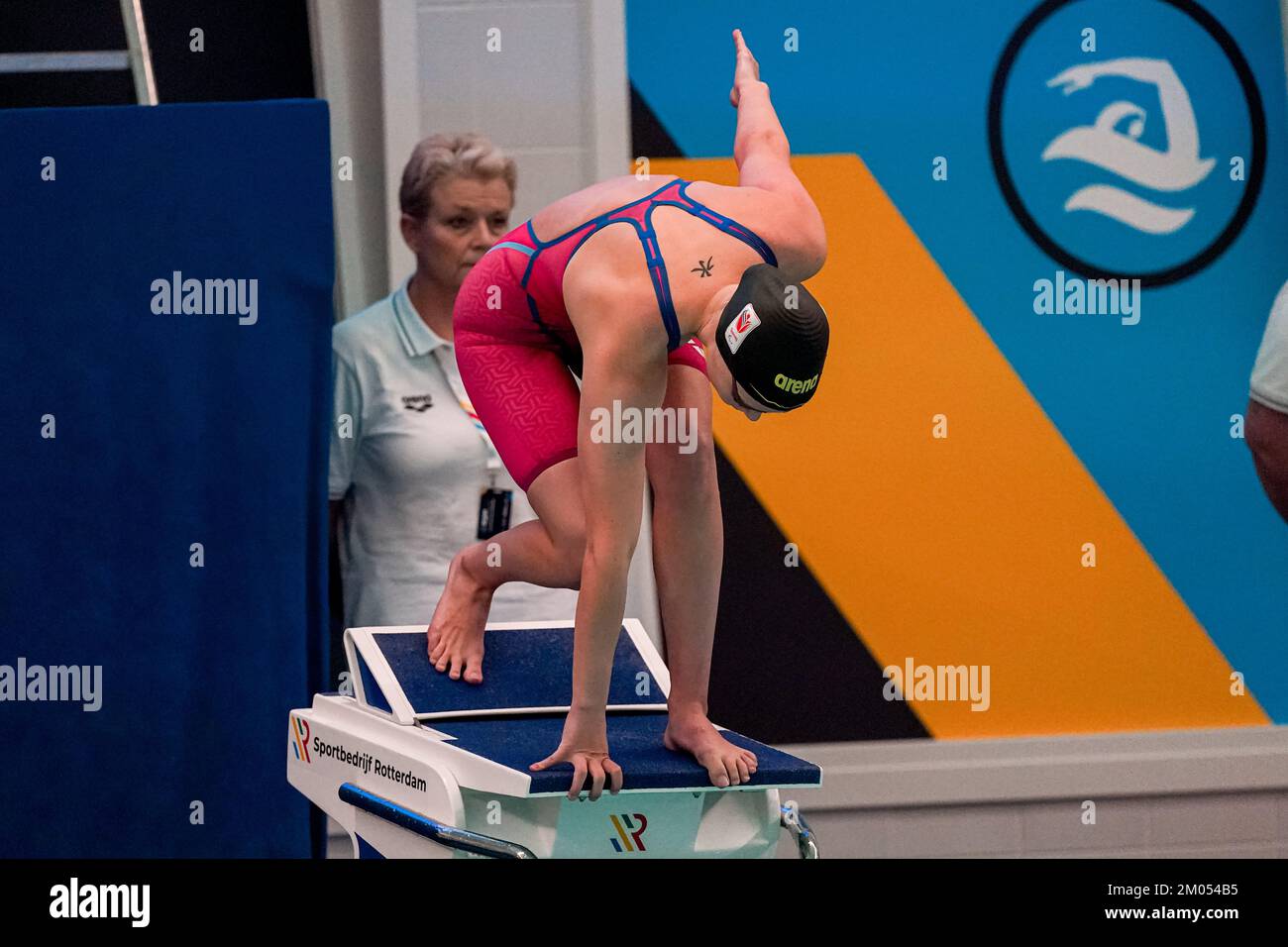 ROTTERDAM, NETHERLANDS - DECEMBER 4: Lisa Kruger competing in the Women, 50m Freestyle, Finals during the RQM Rotterdam Qualification Meet - Day 4 at Zwemcentrum Rotterdam on December 4, 2022 in Rotterdam, Netherlands (Photo by Jeroen Meuwsen/Orange Pictures) Stock Photo