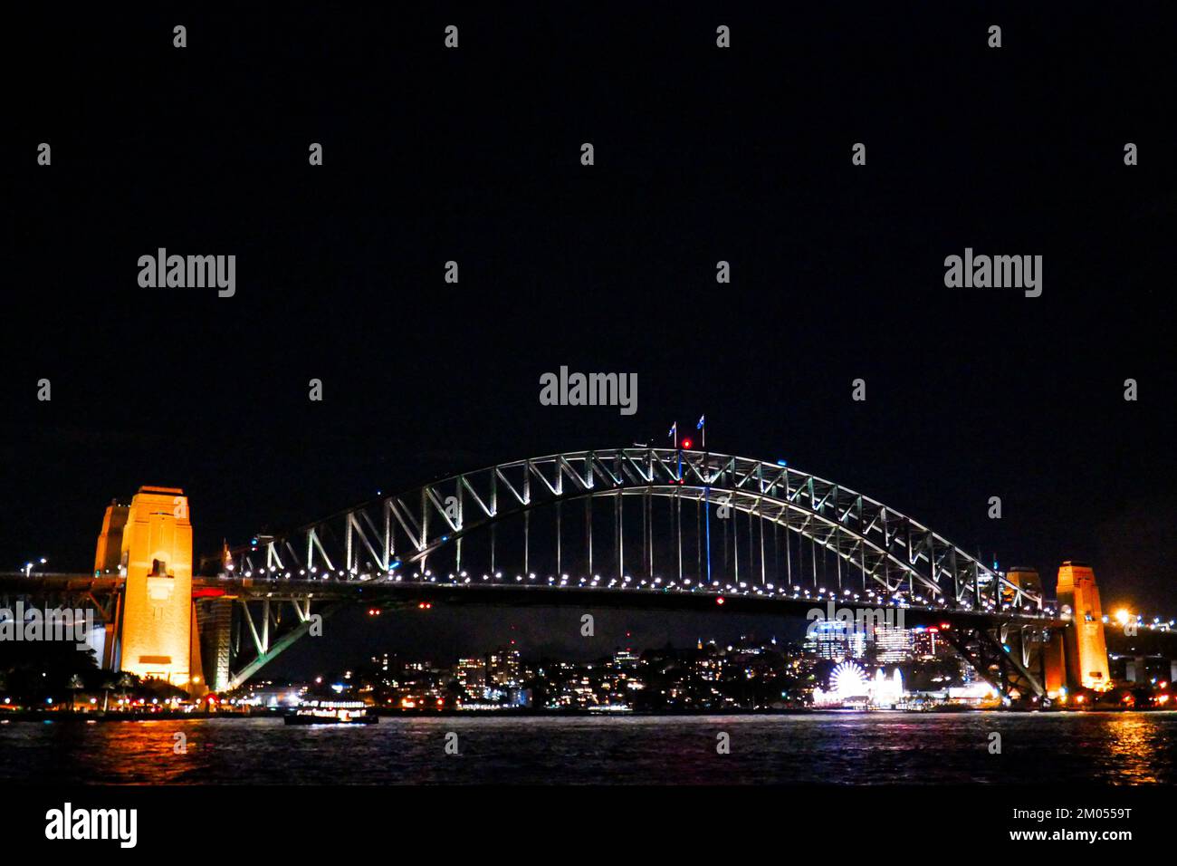 The Sydney Harbour Bridge, NSW, Australia, by night Stock Photo