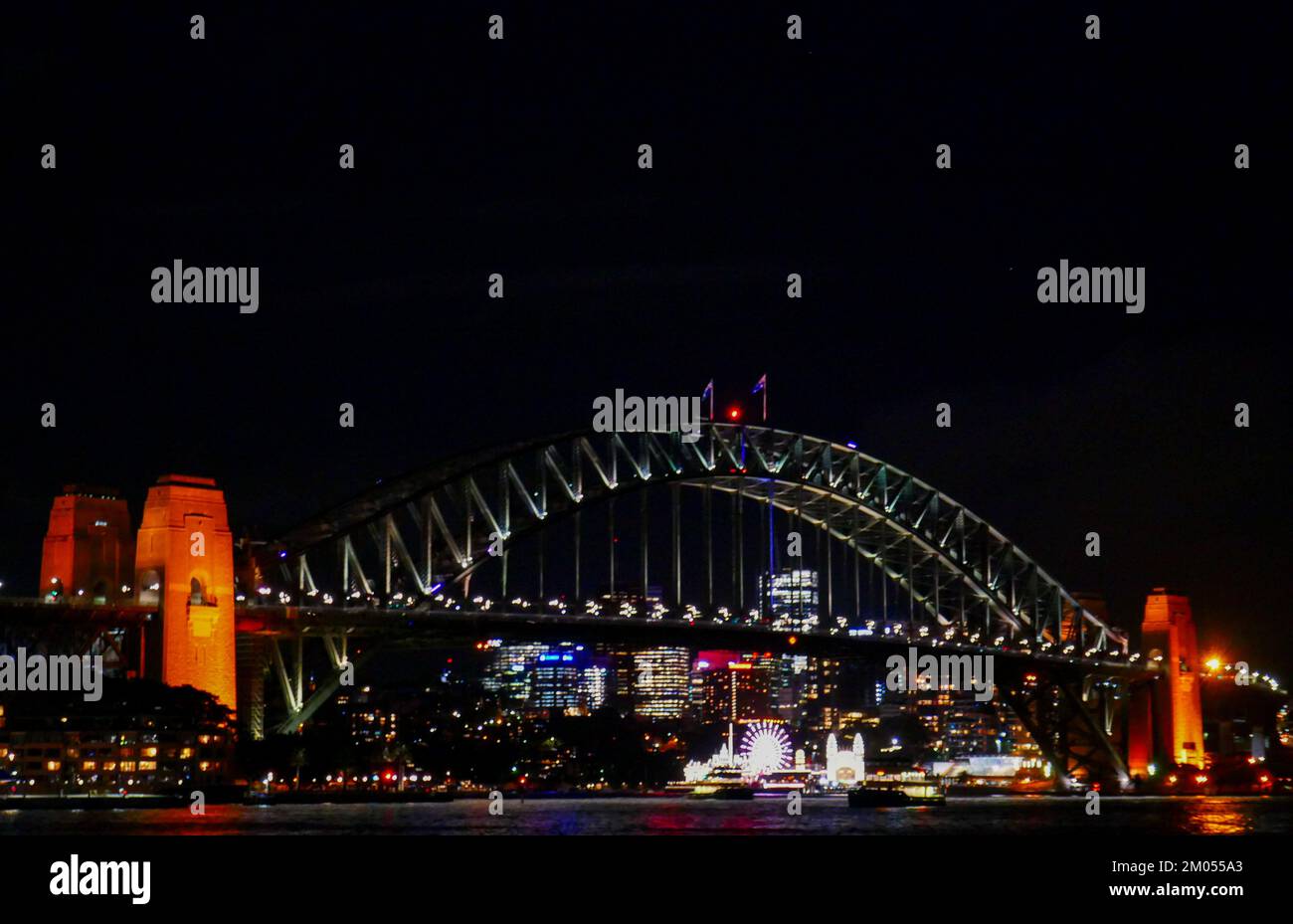 The Sydney Harbour Bridge, NSW, Australia, by night Stock Photo