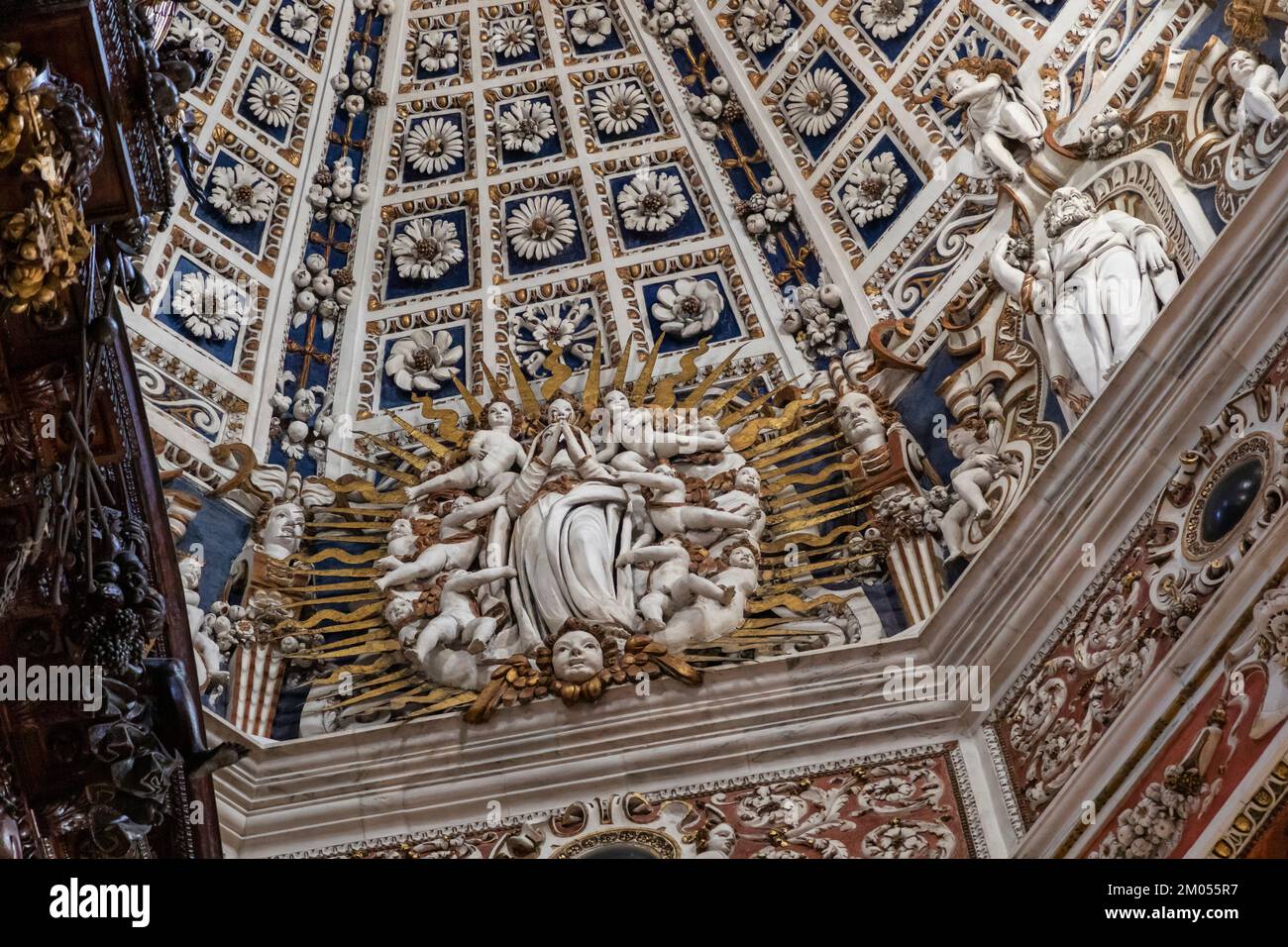 interior of the basilica of the madonna at tirano italy showing detail of the dome Stock Photo