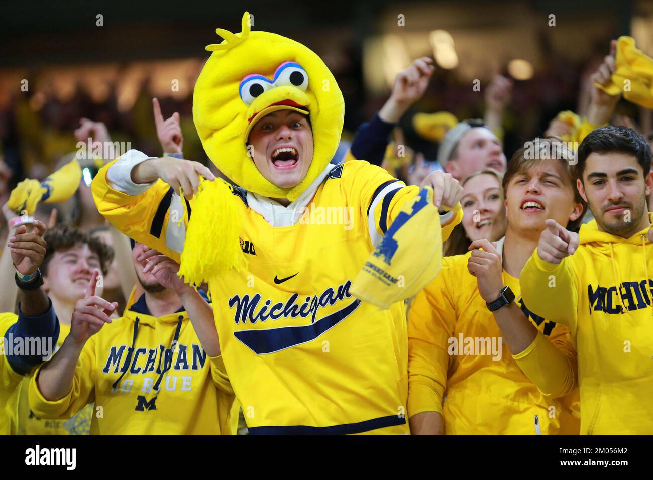 Indianapolis, United States. 03rd Dec, 2022. Michigan Wolverines fans cheer during the second half against the Purdue Boilermakers at the Big Ten Championship game in Indianapolis, Indiana on Saturday, December 3, 2022. Photo by Aaron Josefczyk/UPI Credit: UPI/Alamy Live News Stock Photo