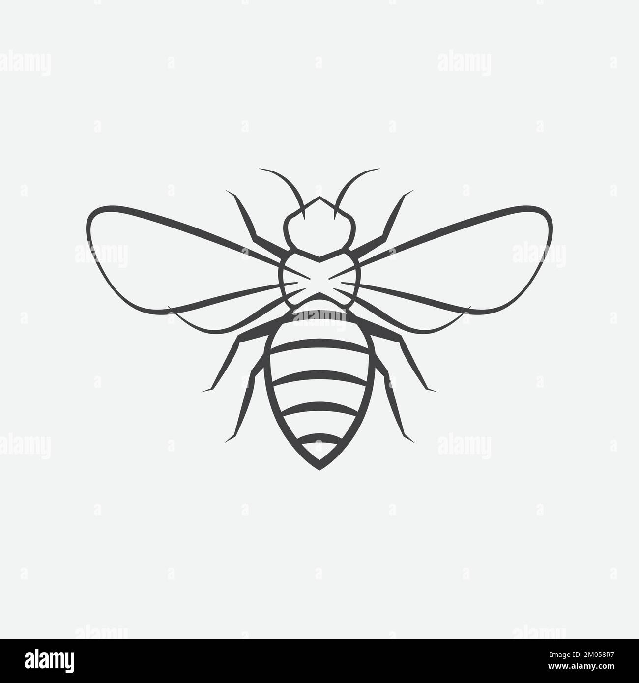 Bee icon design element. Bee insect silhouette. Vector illustration Stock Vector