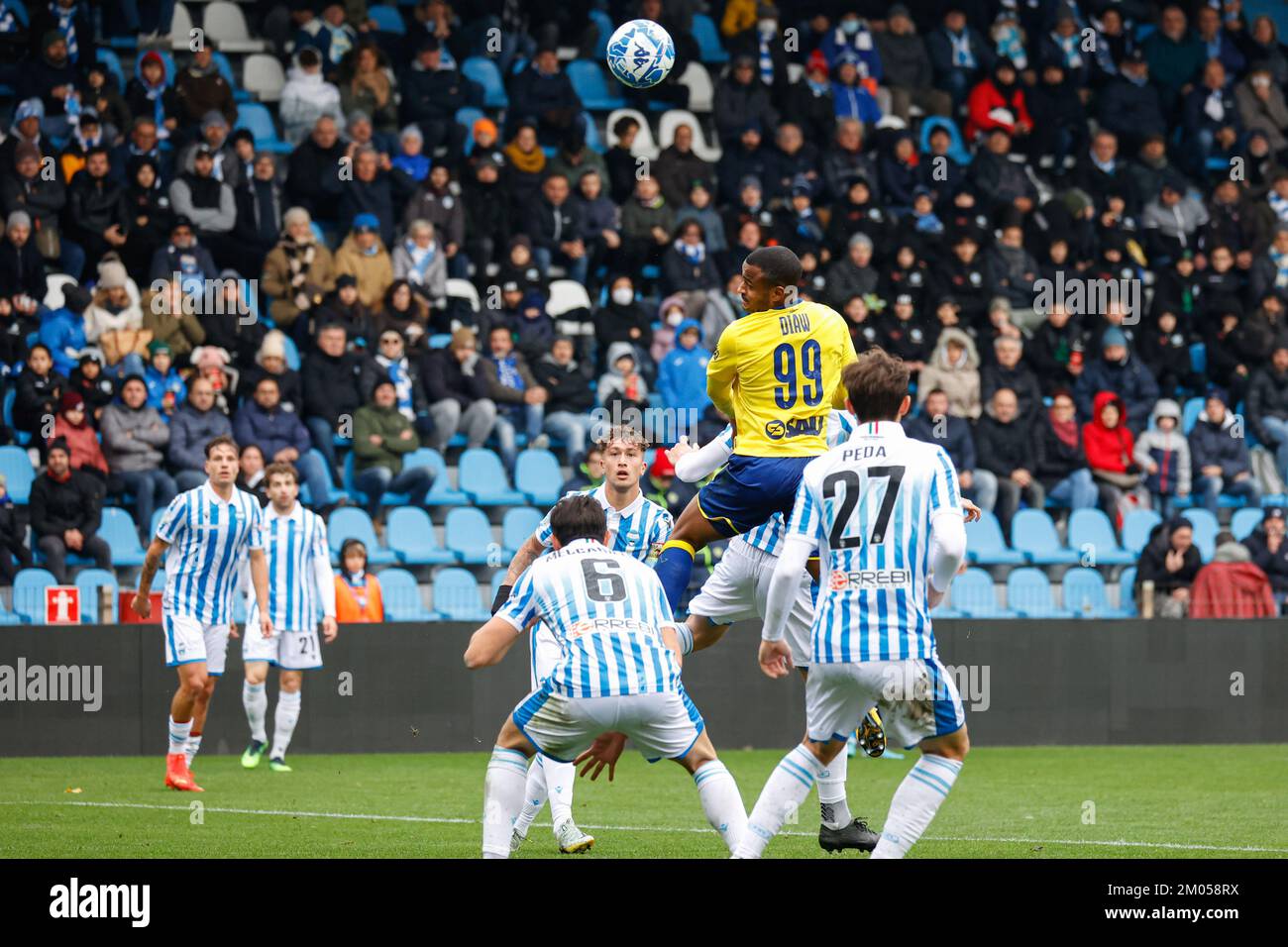 Fans of Modena during SPAL vs Modena FC, Italian soccer Serie B