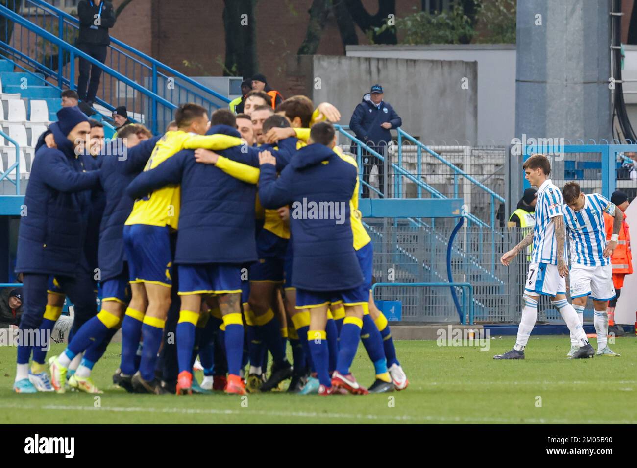 Fans of Modena during SPAL vs Modena FC, Italian soccer Serie B