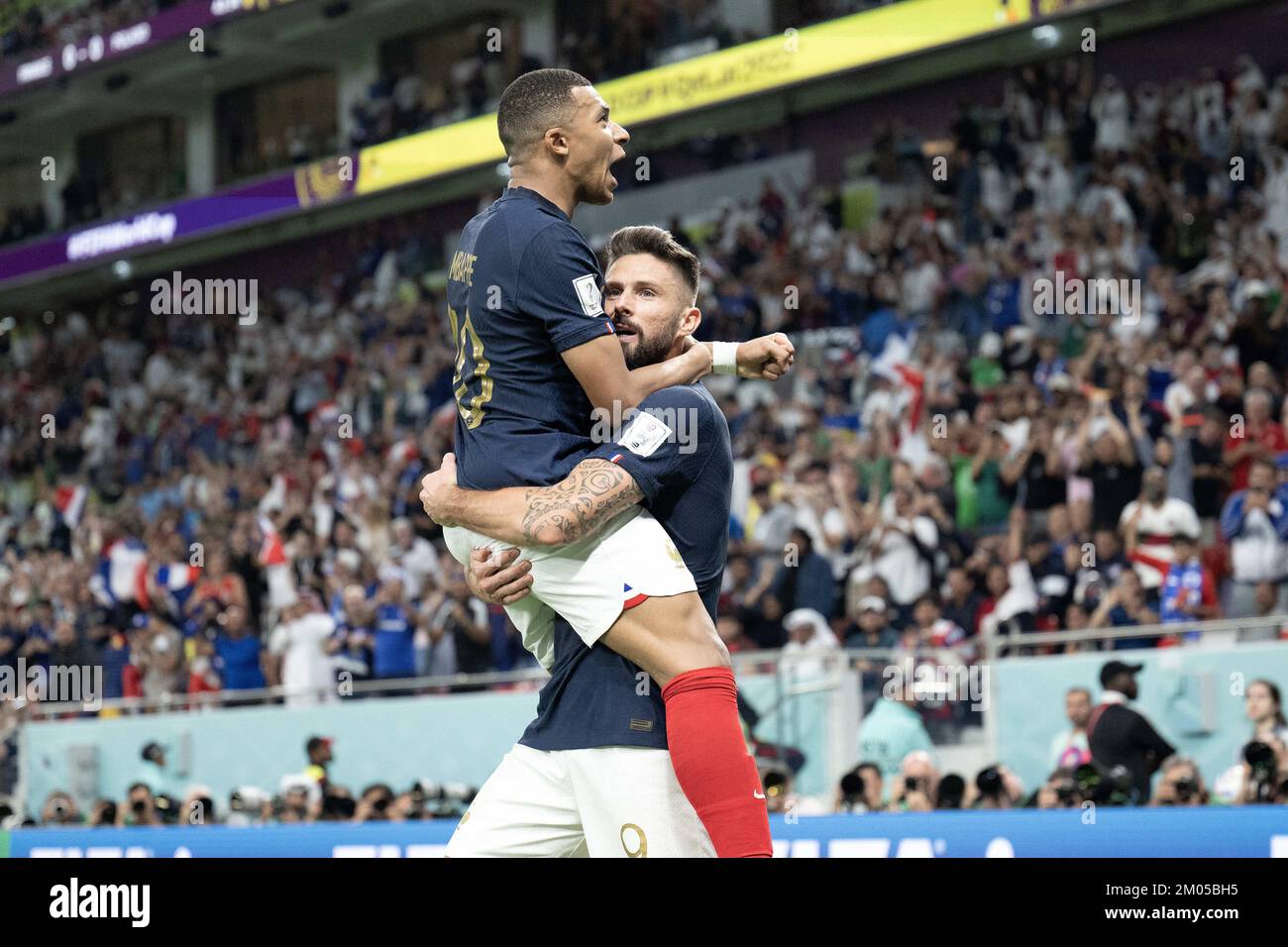 Doha, Qatar. 04th Dec, 2022. Olivier Giroud of France celebrates his ...