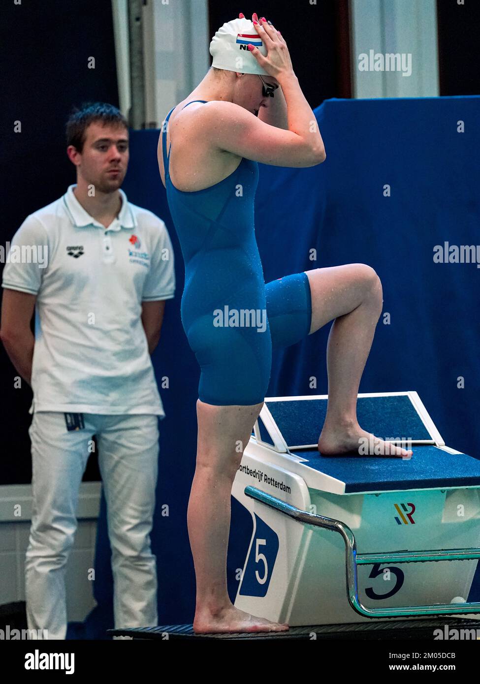 ROTTERDAM, NETHERLANDS - DECEMBER 4: Tessa Giele competing in the Women, 50m Freestyle, Finals during the RQM Rotterdam Qualification Meet - Day 4 at Zwemcentrum Rotterdam on December 4, 2022 in Rotterdam, Netherlands (Photo by Jeroen Meuwsen/Orange Pictures) House of Sports Stock Photo
