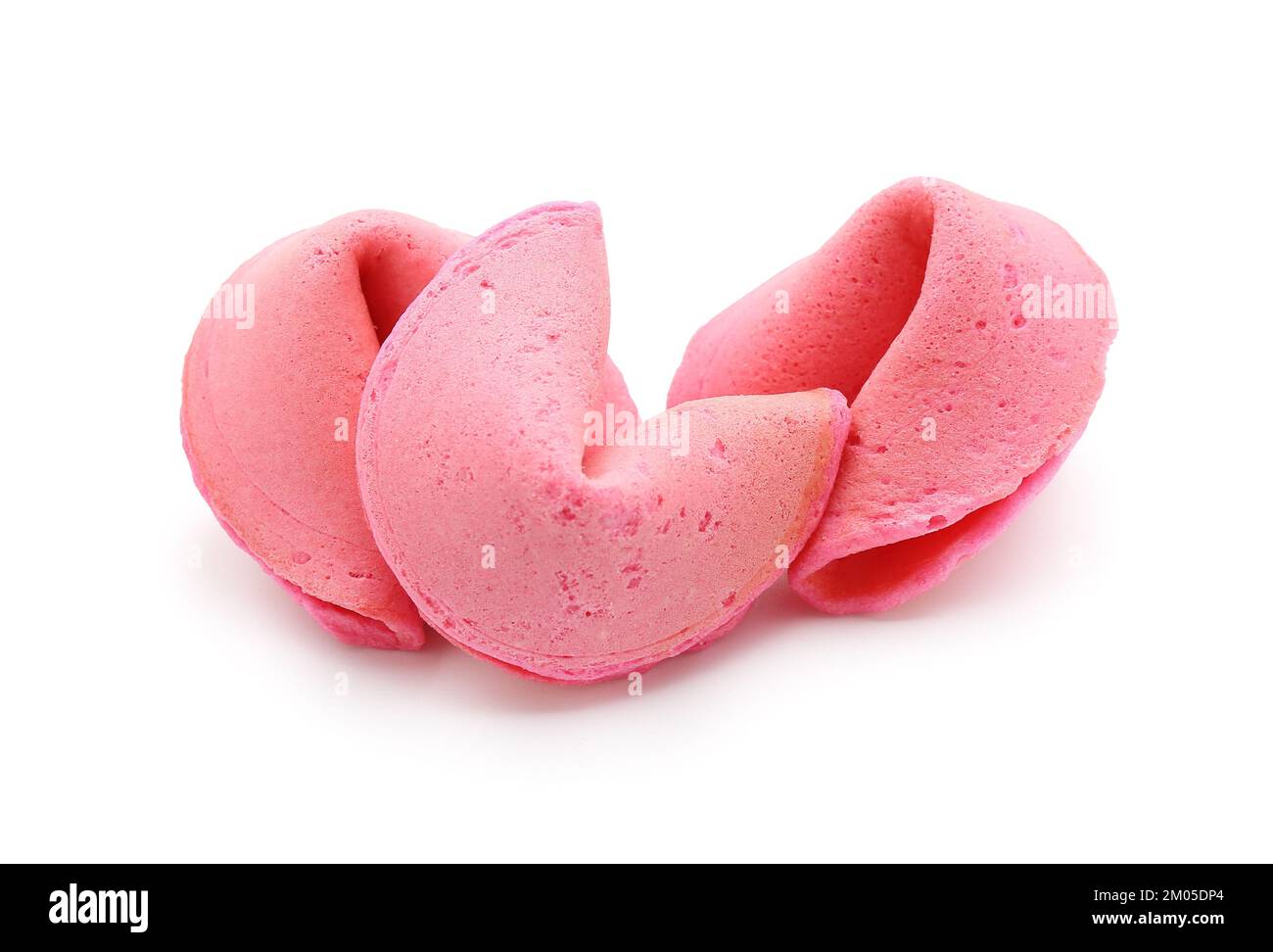 Pink fortune cookies on white background Stock Photo - Alamy