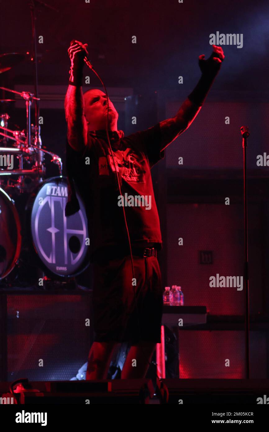 December 2, 2022, Toluca, Mexico: Phil Anselmo Lead vocalist of the American groove metal band, Pantera, performs on the stage during the ‘Hell and Heaven Metal Fes't at Pegasus Forum. on December 2, 2022 in Toluca, Mexico. (Photo by Ismael Rosas/ Eyepix Group) (Photo by Eyepix/Sipa USA) Credit: Sipa USA/Alamy Live News Stock Photo