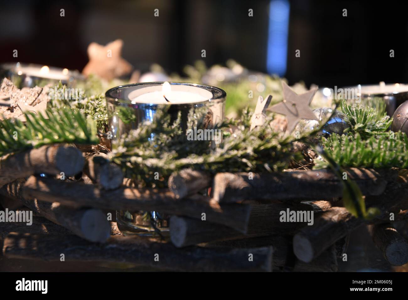 Copenhagen/Denmark/04 December 2022/ Christmas candles lights place at