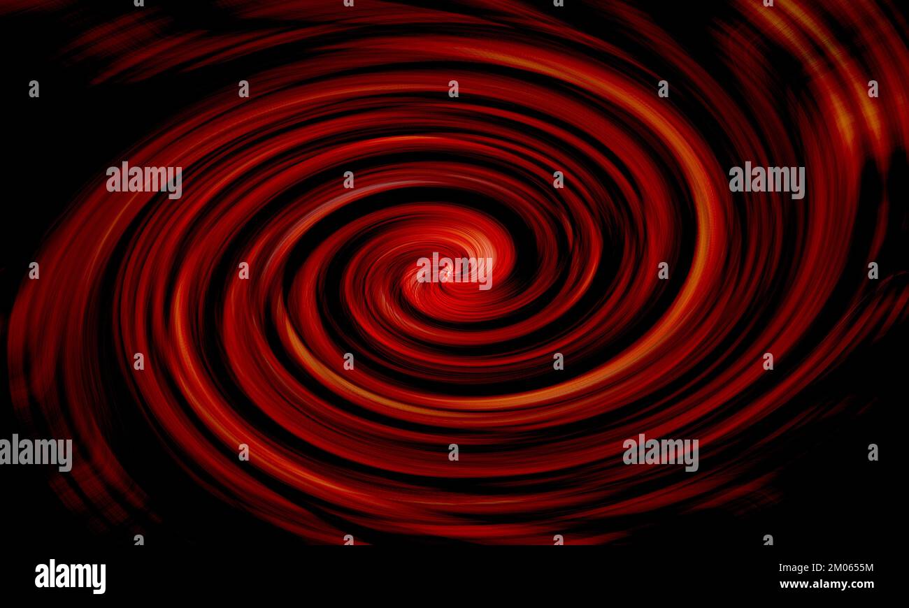 Abstract dark red spiral light effects background on black Stock Photo