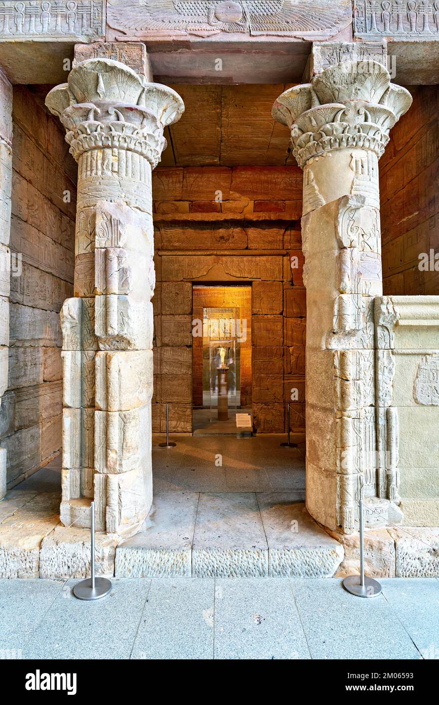 New York. Manhattan. United States. The Metropolitan Museum of Art. Egyptian Art. Temple of Dendur Stock Photo