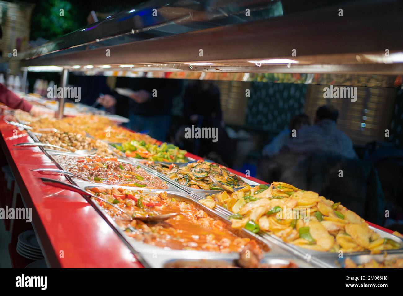 Traditional Asian food in a buffet restaurant in europe Stock Photo