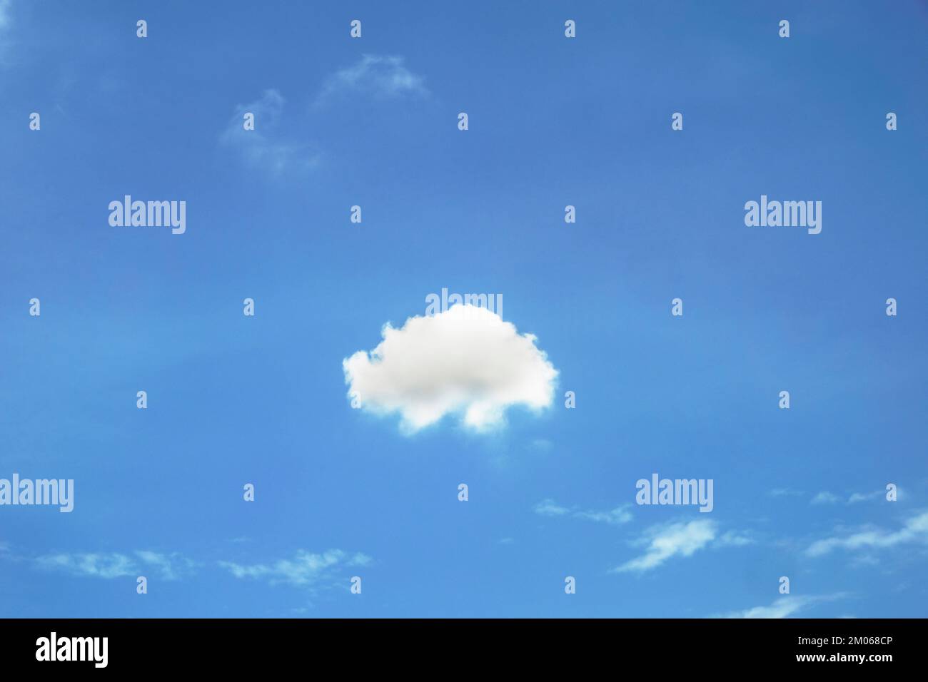 single cloud natural background  on blue sky background summer background. Stock Photo
