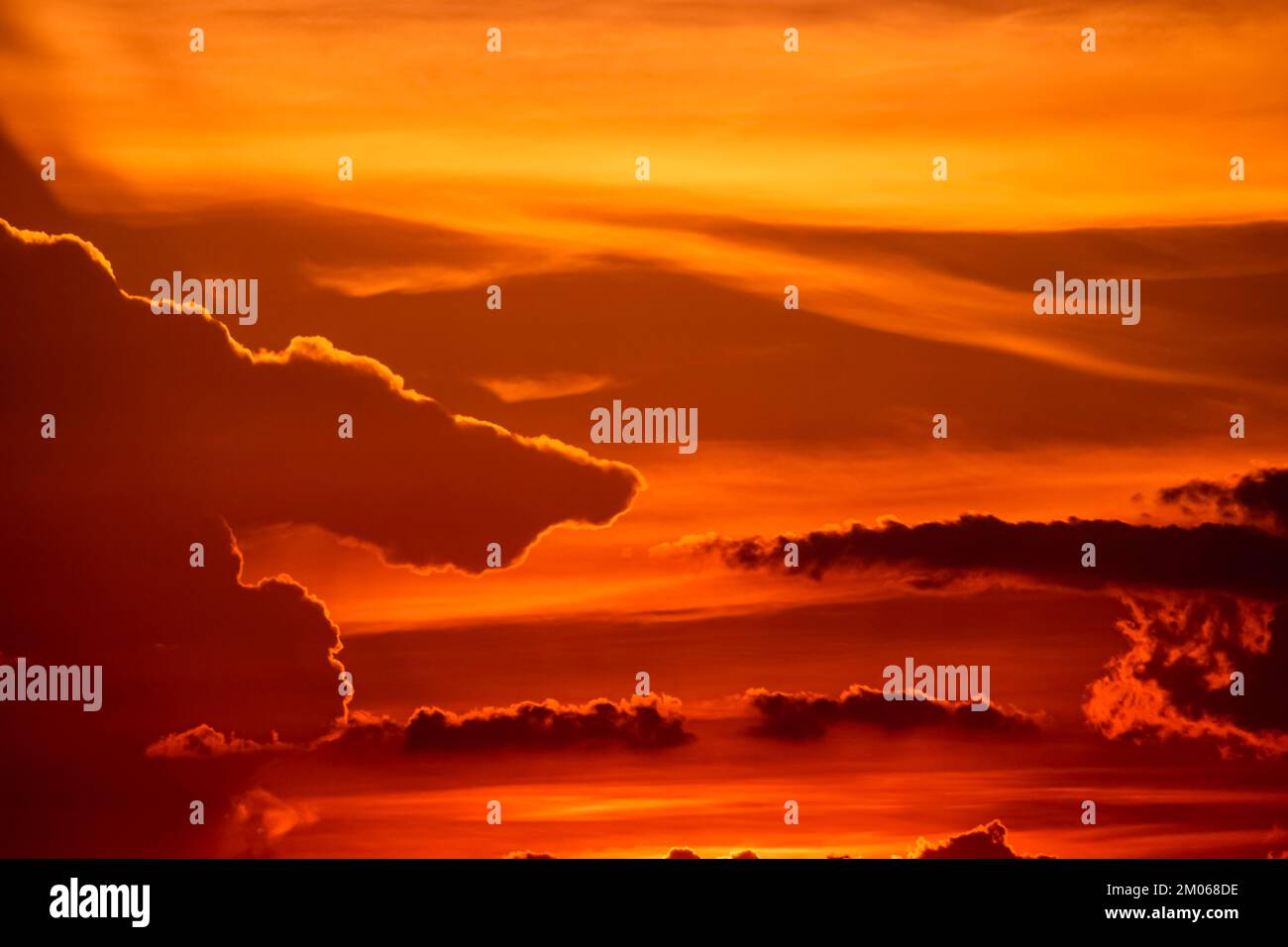 Beautiful Dramatic orange sunset and sunrise sky with clound nature ...