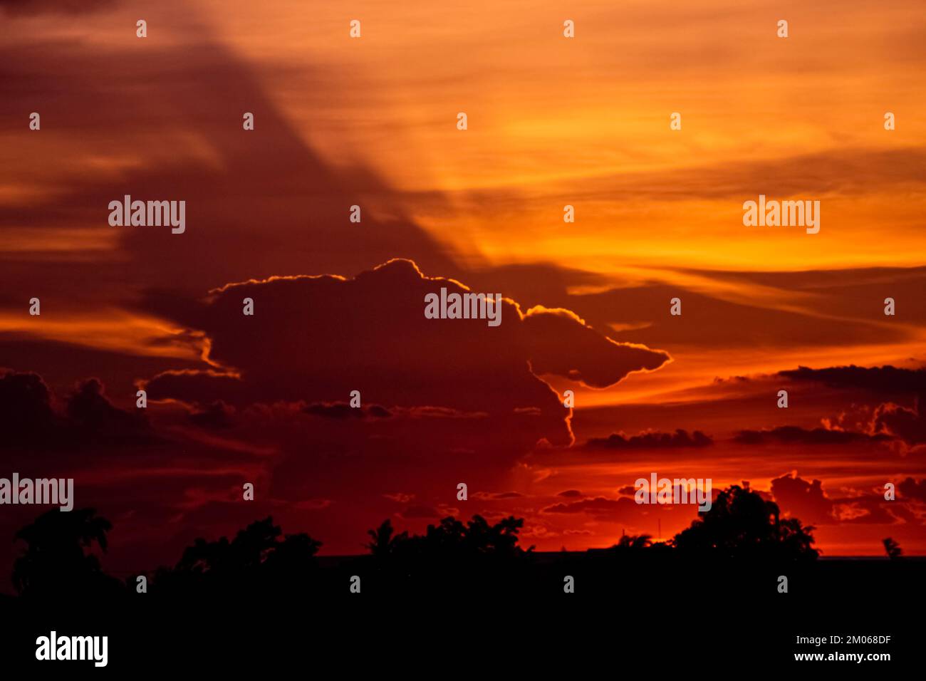 Beautiful Dramatic orange sunset and sunrise sky with clound nature ...