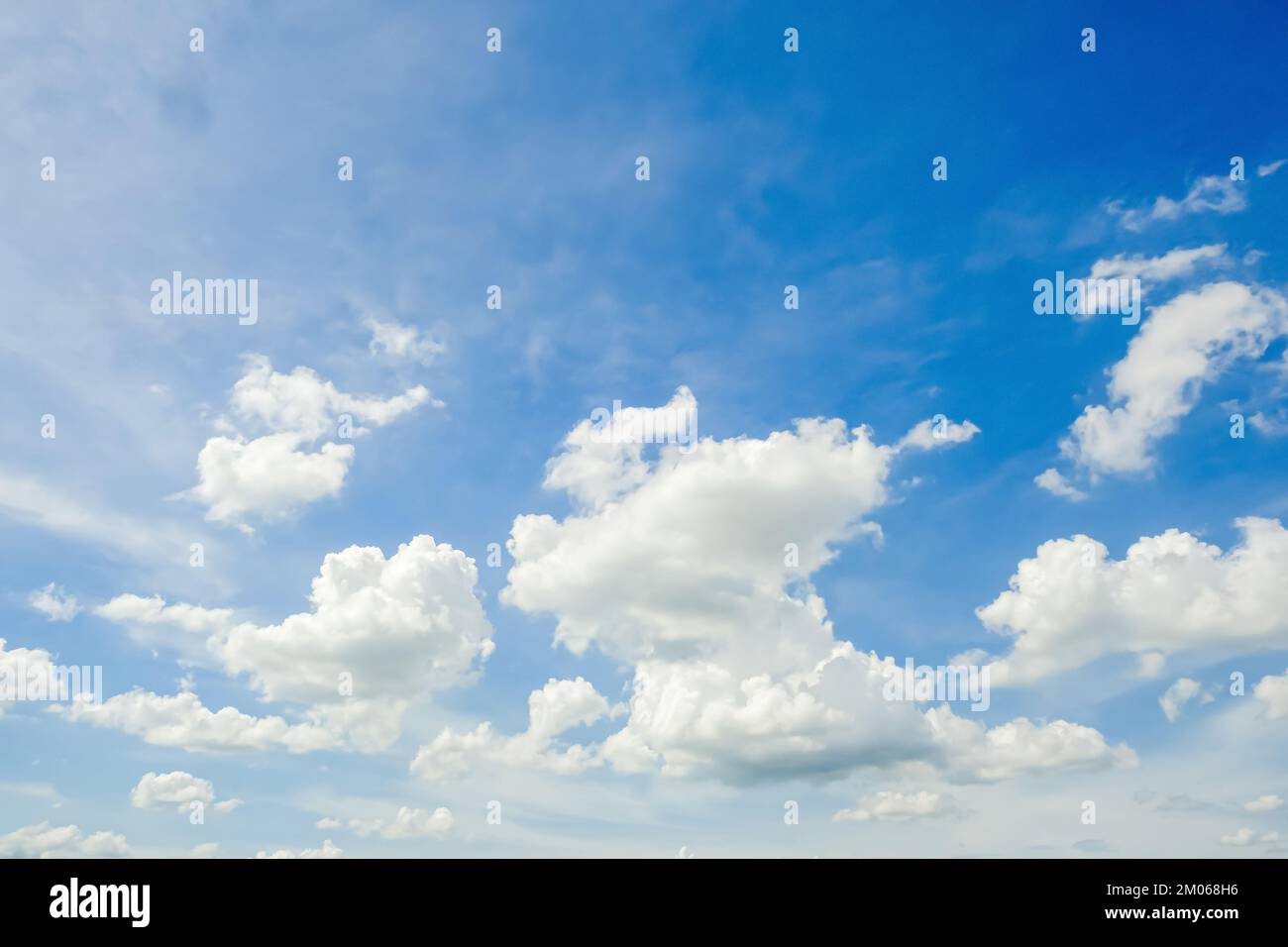 Panorama blue sky with tiny white clouds nature cloudscape background ...