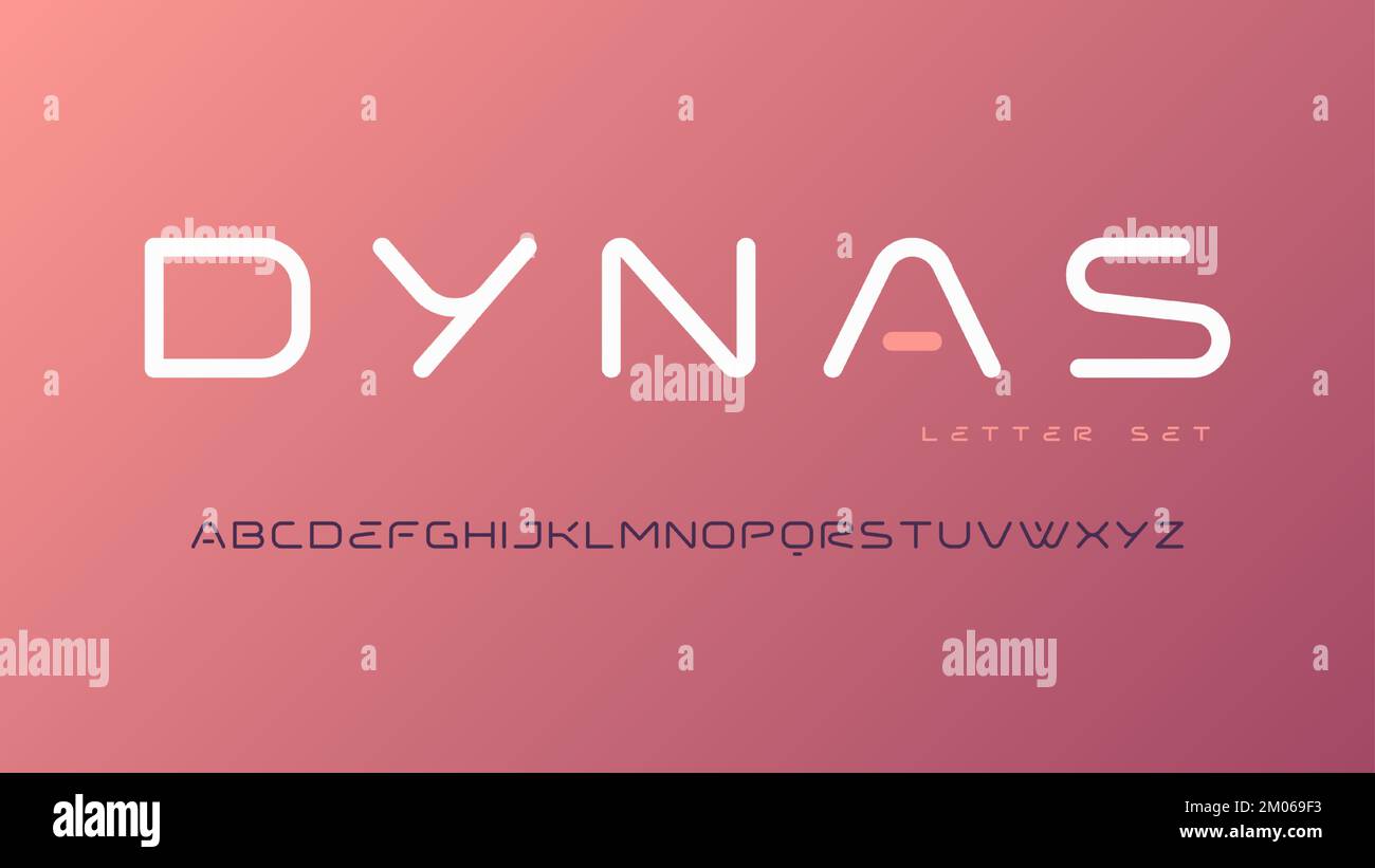 Vector rounded sans serif font, uppercase letter set, alphabet ...