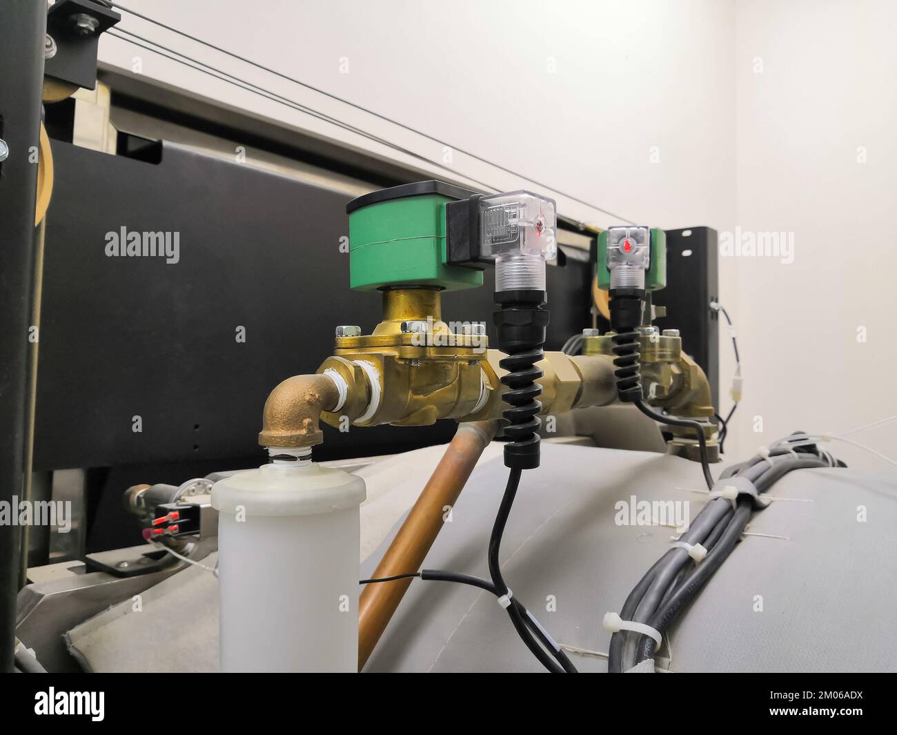 Electric Solenoid Valve To Control Steam In The Sterilization Machine Stock Photo