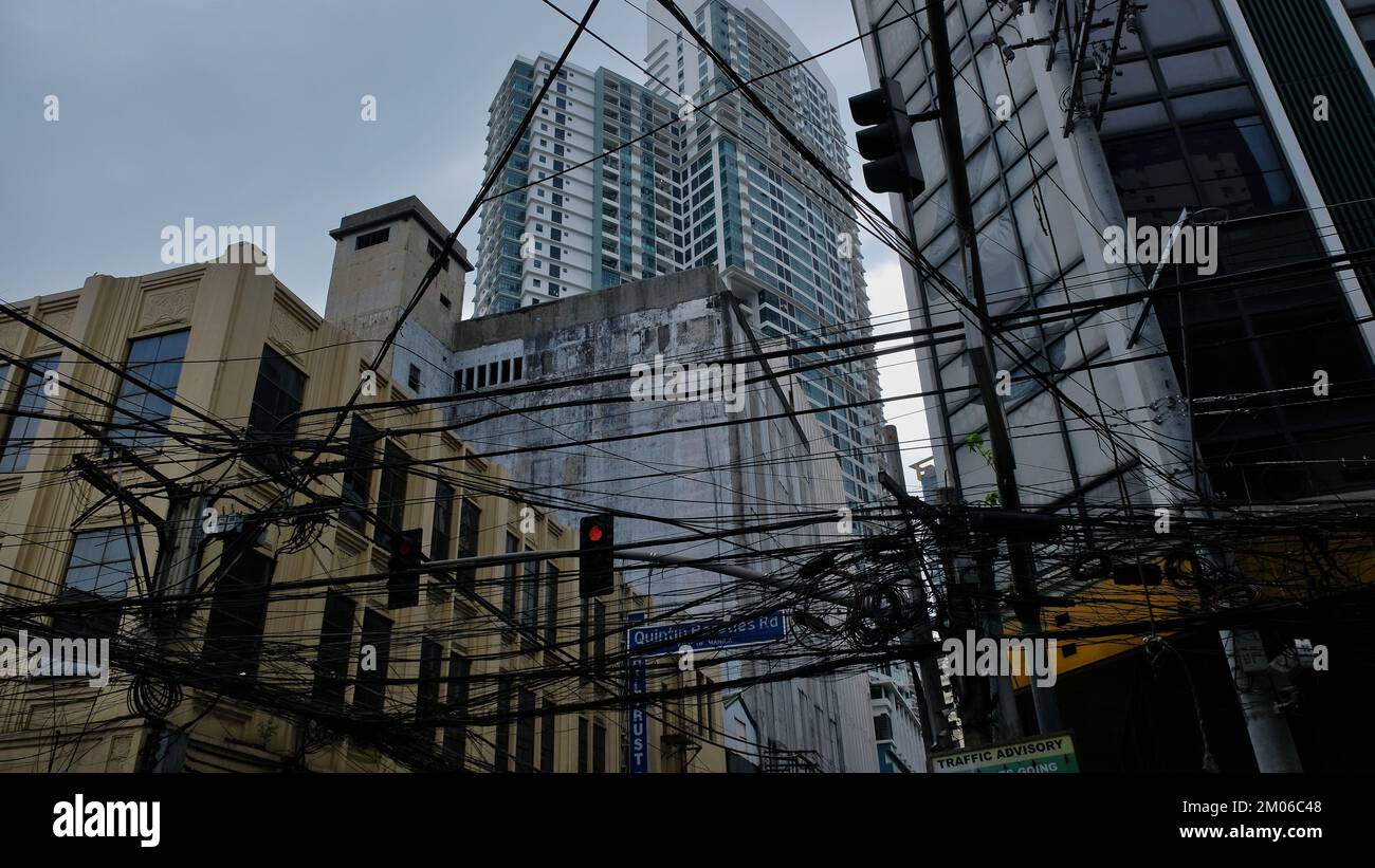 Wiring Sytem in Manila, Philippines Stock Photo