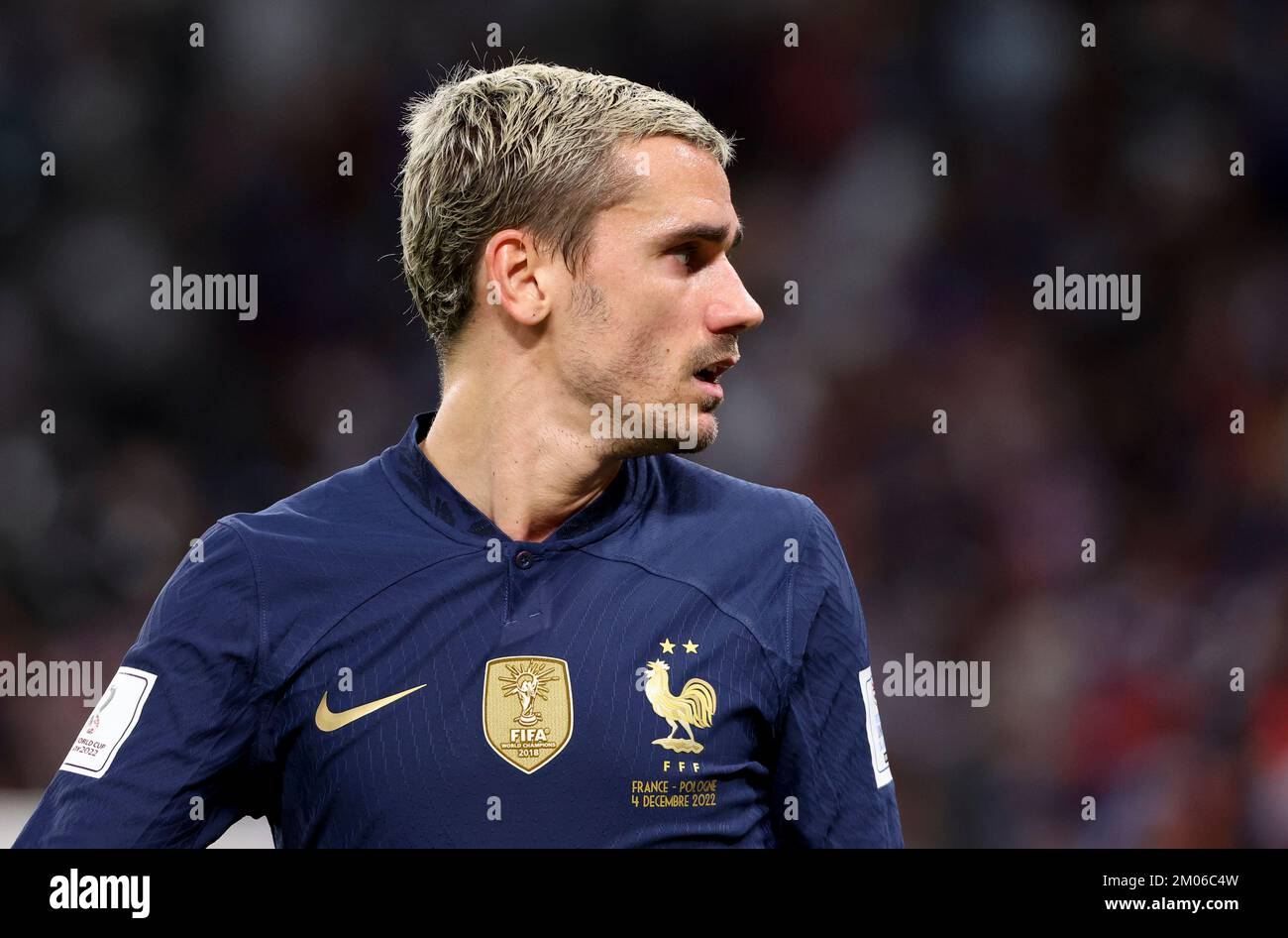 Antoine Griezmann of France during the FIFA World Cup 2022, Round of 16 football match between France and Poland on December 4, 2022 at Al Thumama Stadium in Doha, Qatar - Photo Jean Catuffe / DPPI Stock Photo