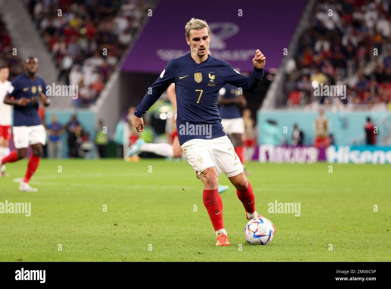 Antoine Griezmann of France during the FIFA World Cup 2022, Round of 16 football match between France and Poland on December 4, 2022 at Al Thumama Stadium in Doha, Qatar - Photo Jean Catuffe / DPPI Stock Photo