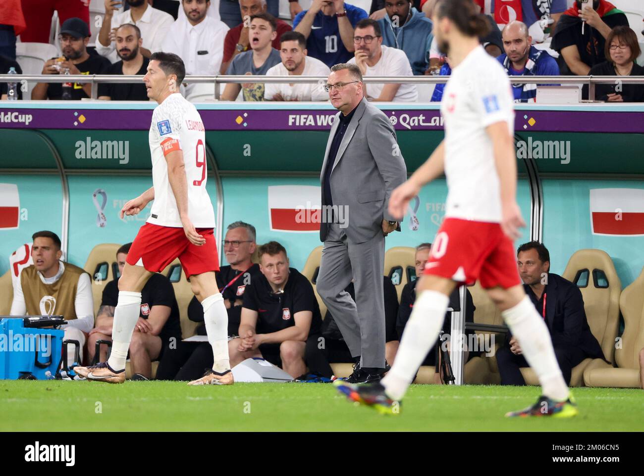 Coach of Poland Czeslaw Michniewicz during the FIFA World Cup 2022, Round of 16 football match between France and Poland on December 4, 2022 at Al Thumama Stadium in Doha, Qatar - Photo Jean Catuffe / DPPI Stock Photo