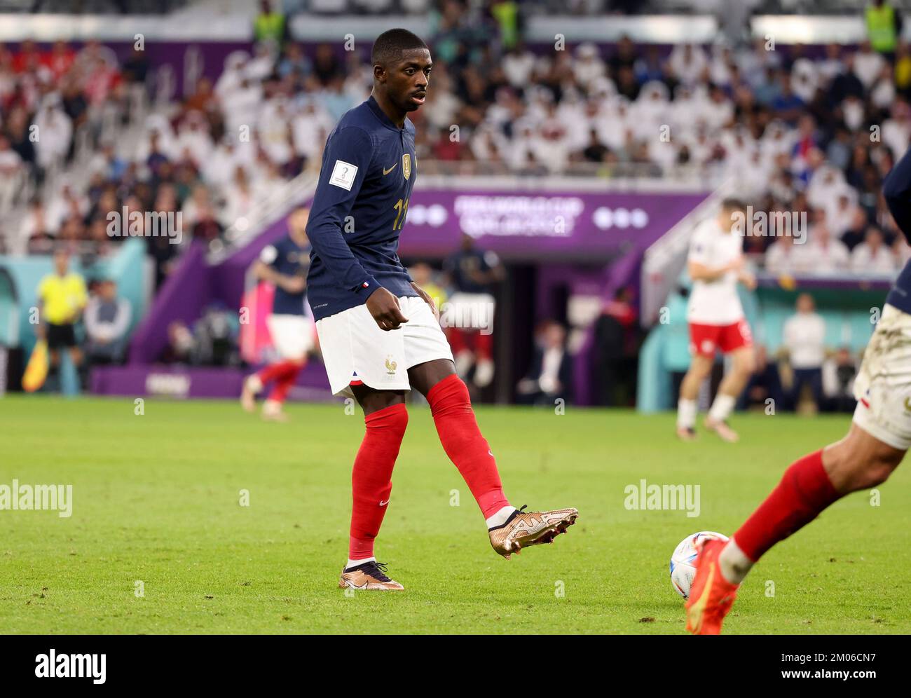 Ousmane Dembele of France during the FIFA World Cup 2022, Round of 16 football match between France and Poland on December 4, 2022 at Al Thumama Stadium in Doha, Qatar - Photo Jean Catuffe / DPPI Stock Photo