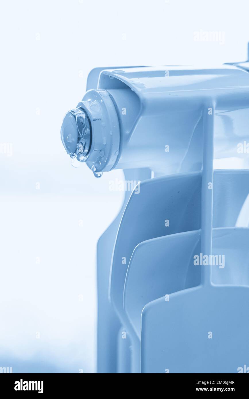 water leak through the heating radiator Stock Photo Alamy