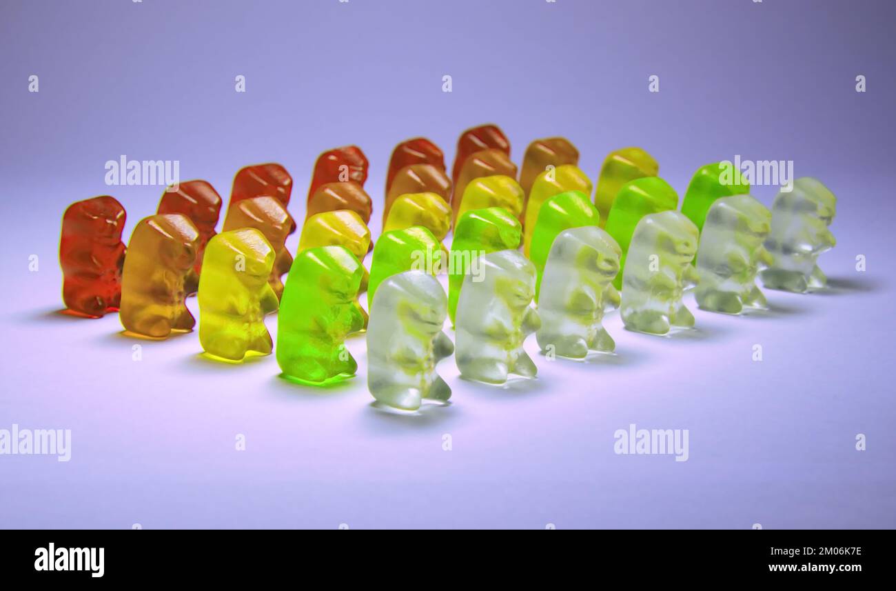 Gummy bears phalanx Stock Photo