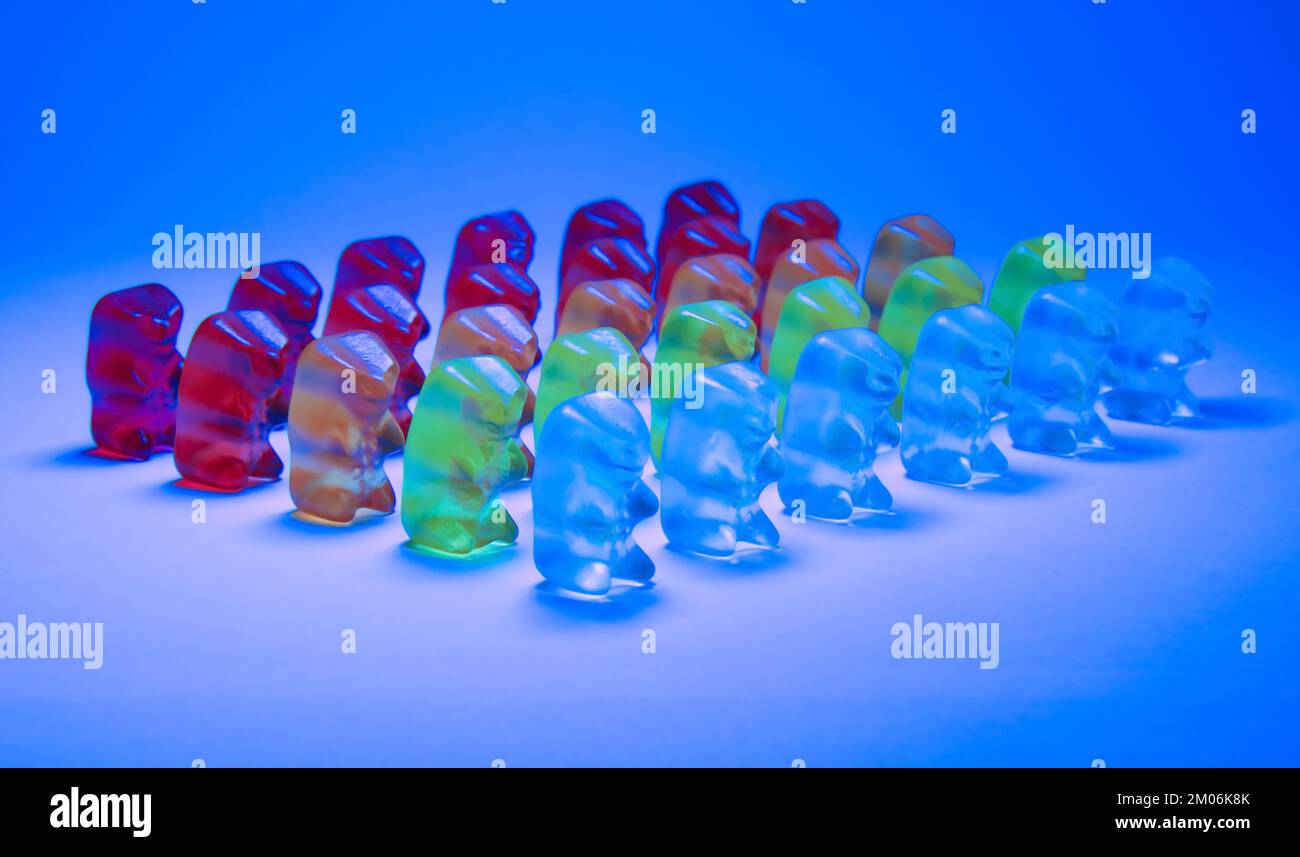 Gummy bears phalanx Stock Photo