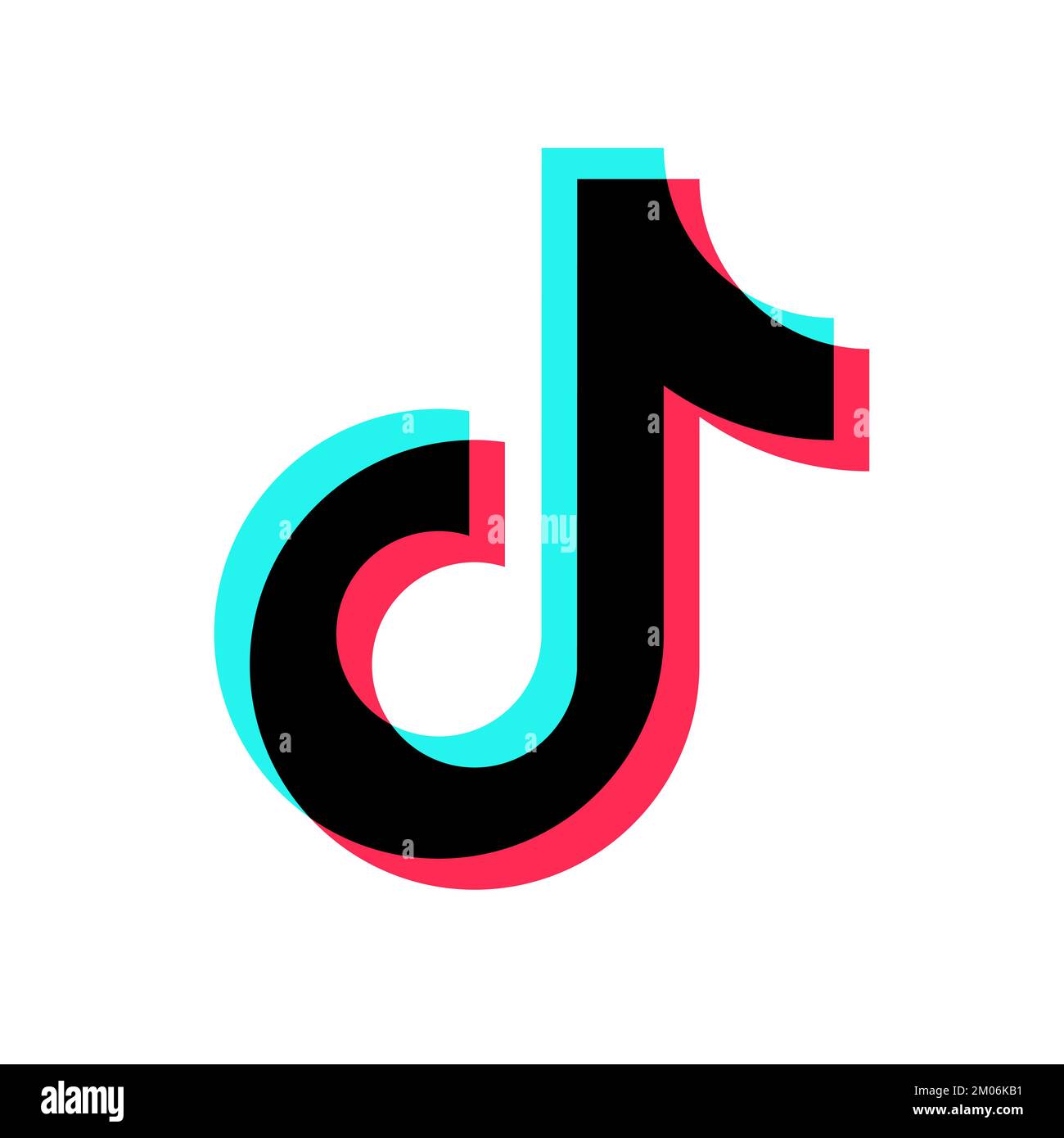 TikTok social media app icon. Square shape vector illustration
