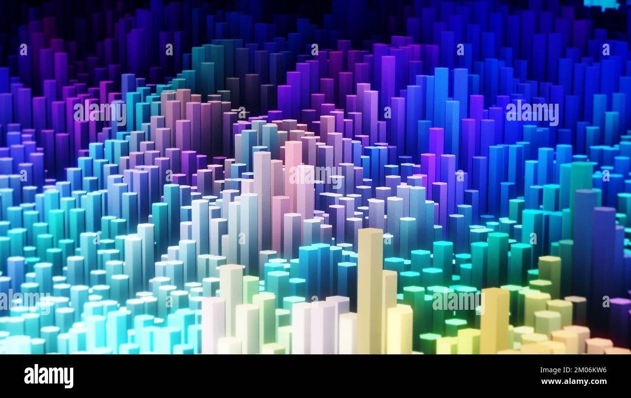 3D illustration of close up abstract fantastic colourful background