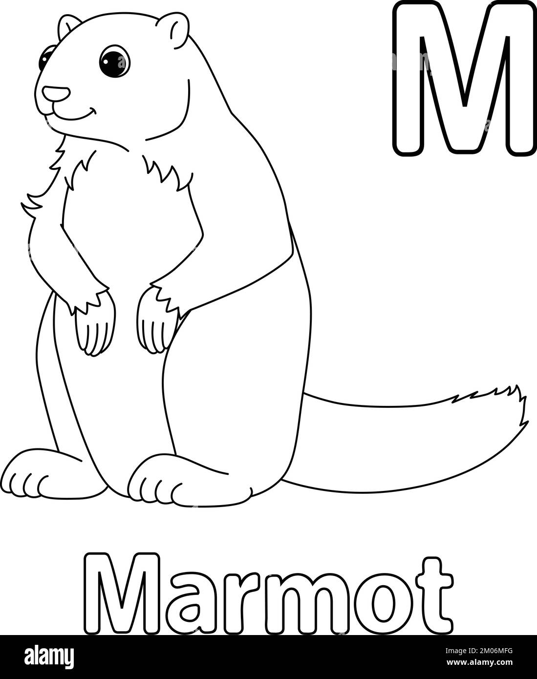 Marmot Alphabet ABC Isolated Coloring Page M Stock Vector Image & Art